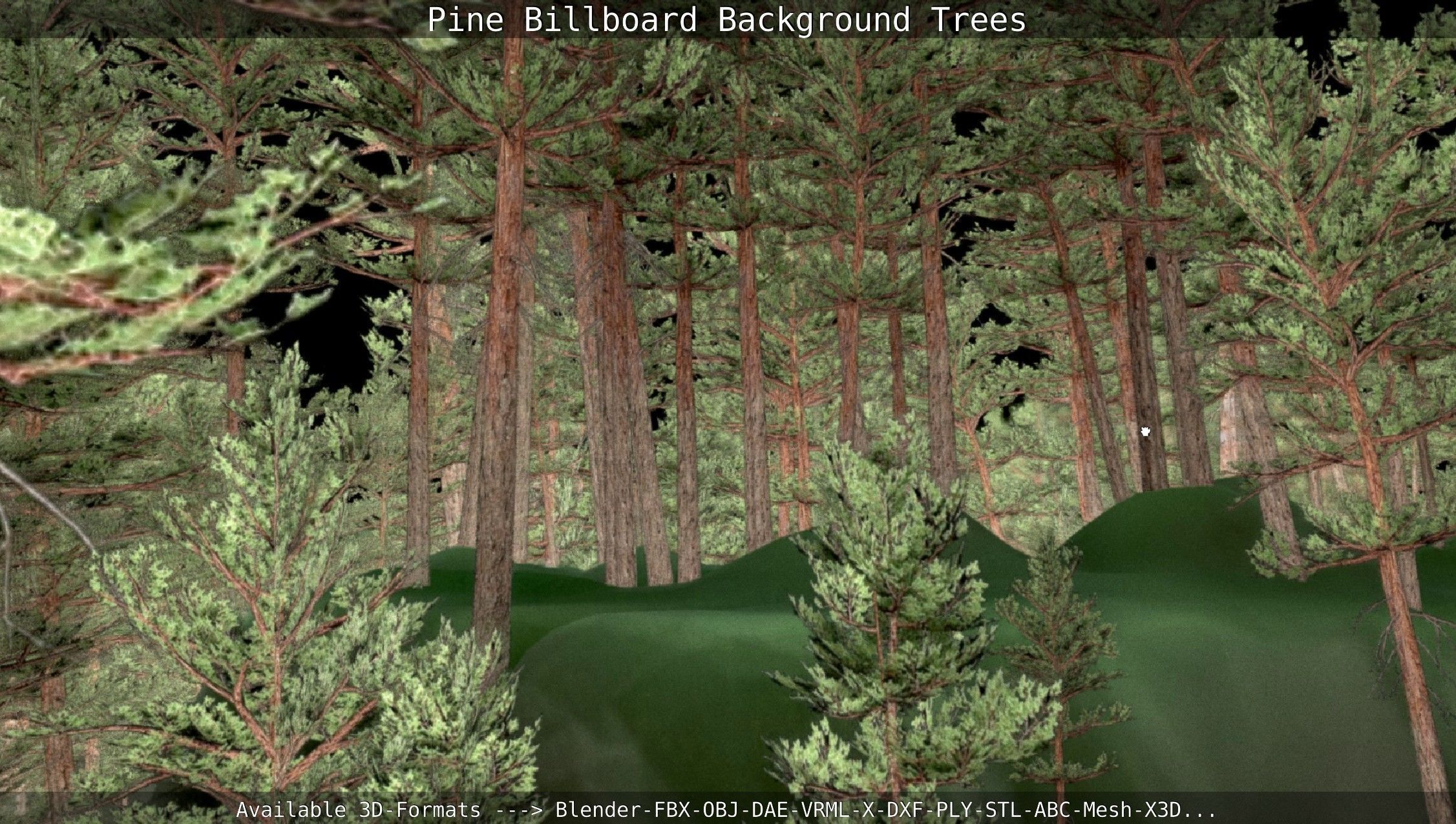 Pine Billboard Background Trees Low-poly 3D model_119
