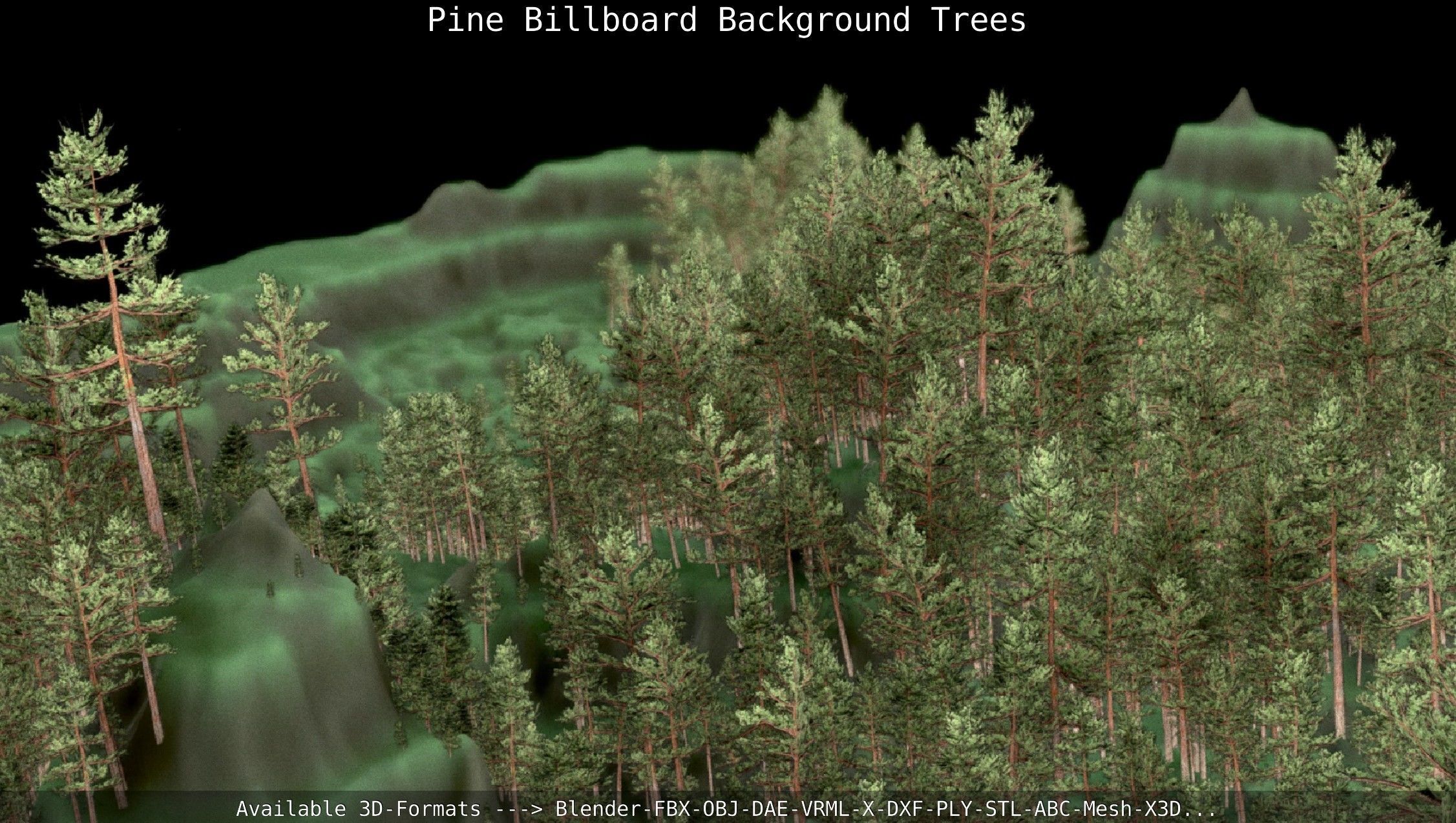 Pine Billboard Background Trees Low-poly 3D model_34