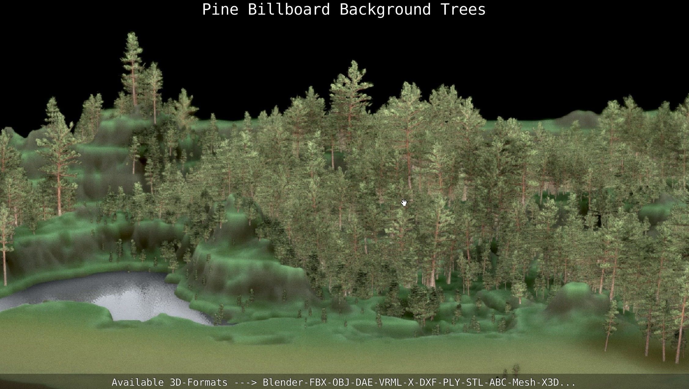 Pine Billboard Background Trees Low-poly 3D model_60