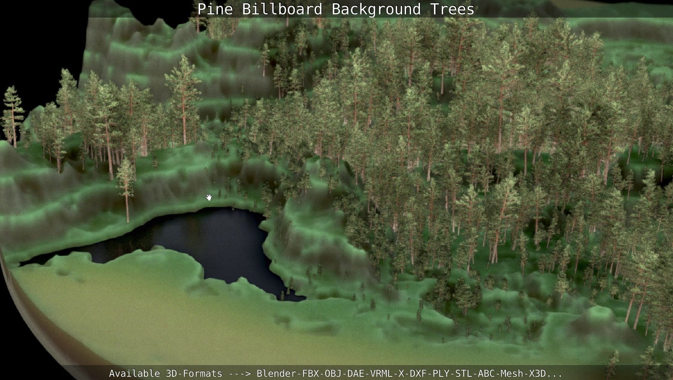 Pine Billboard Background Trees Low-poly 3D model_19