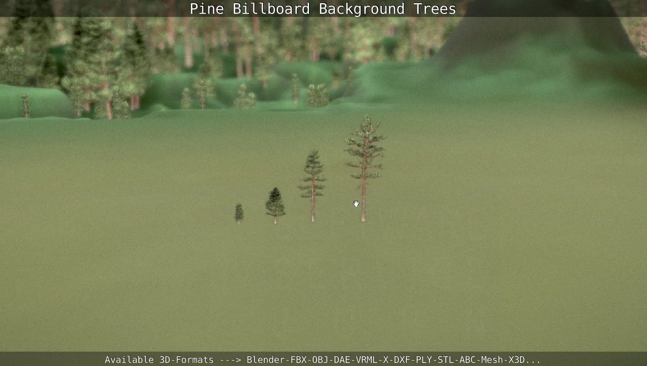 Pine Billboard Background Trees Low-poly 3D model_89