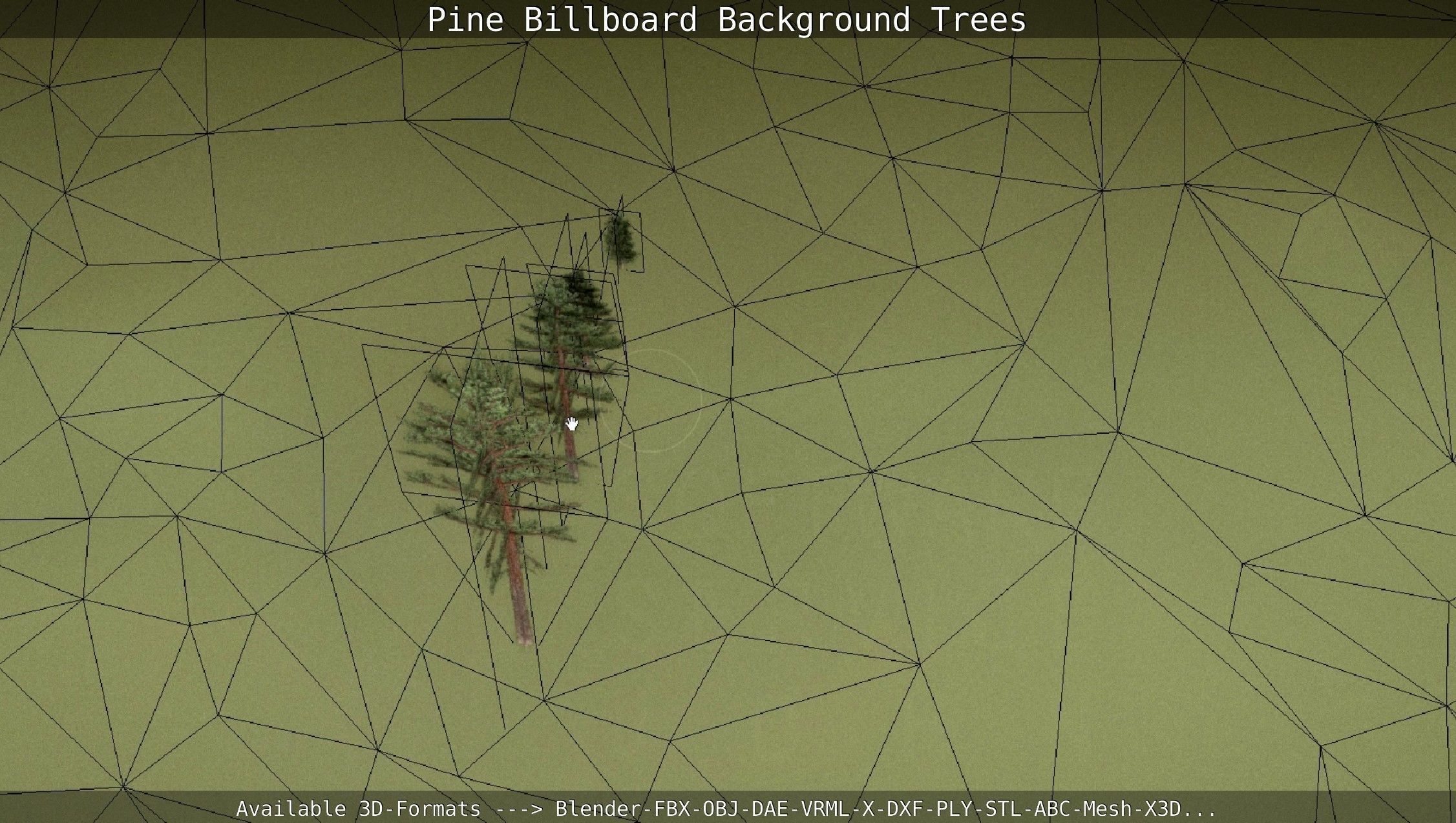Pine Billboard Background Trees Low-poly 3D model_37