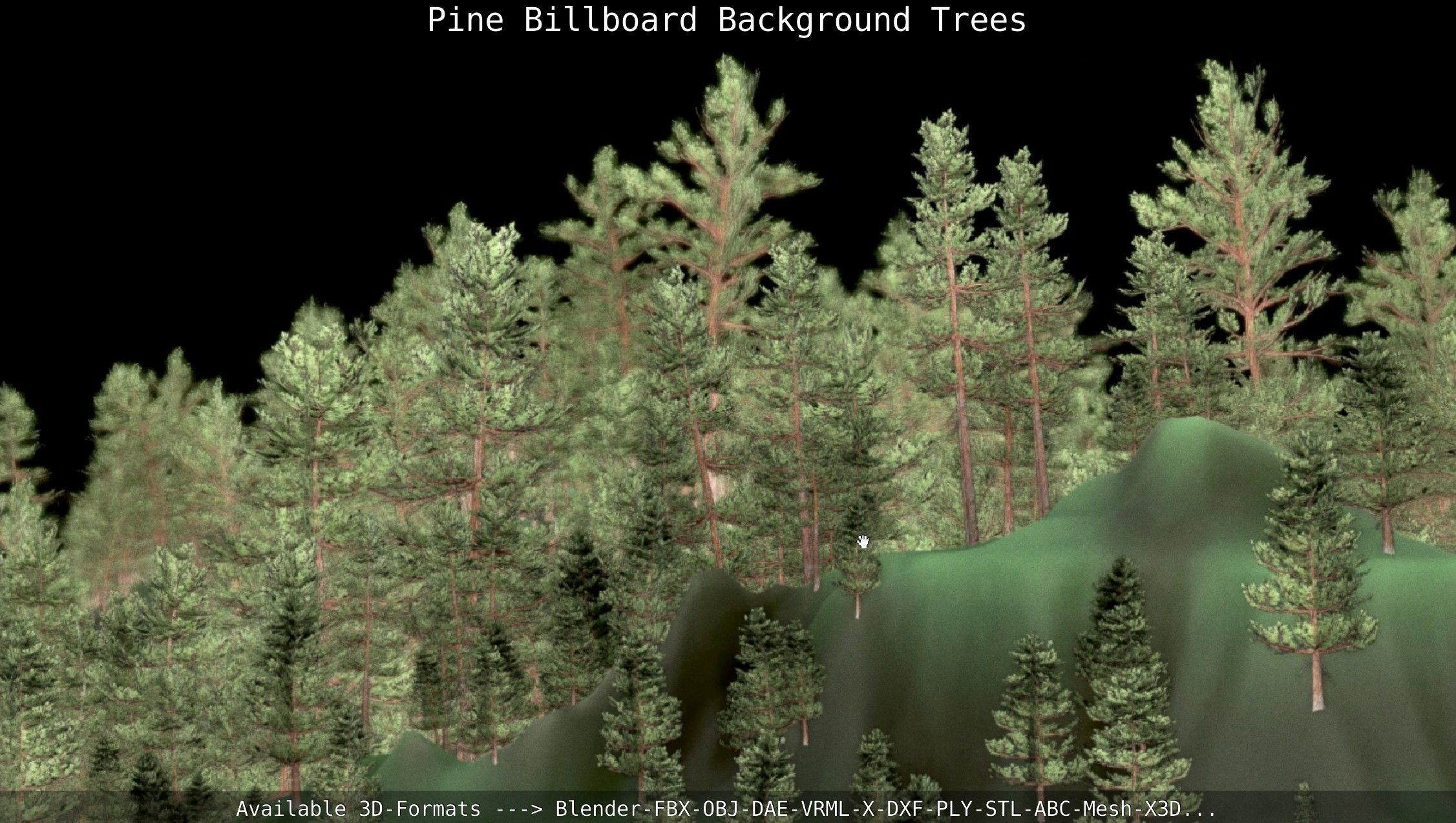 Pine Billboard Background Trees Low-poly 3D model_98