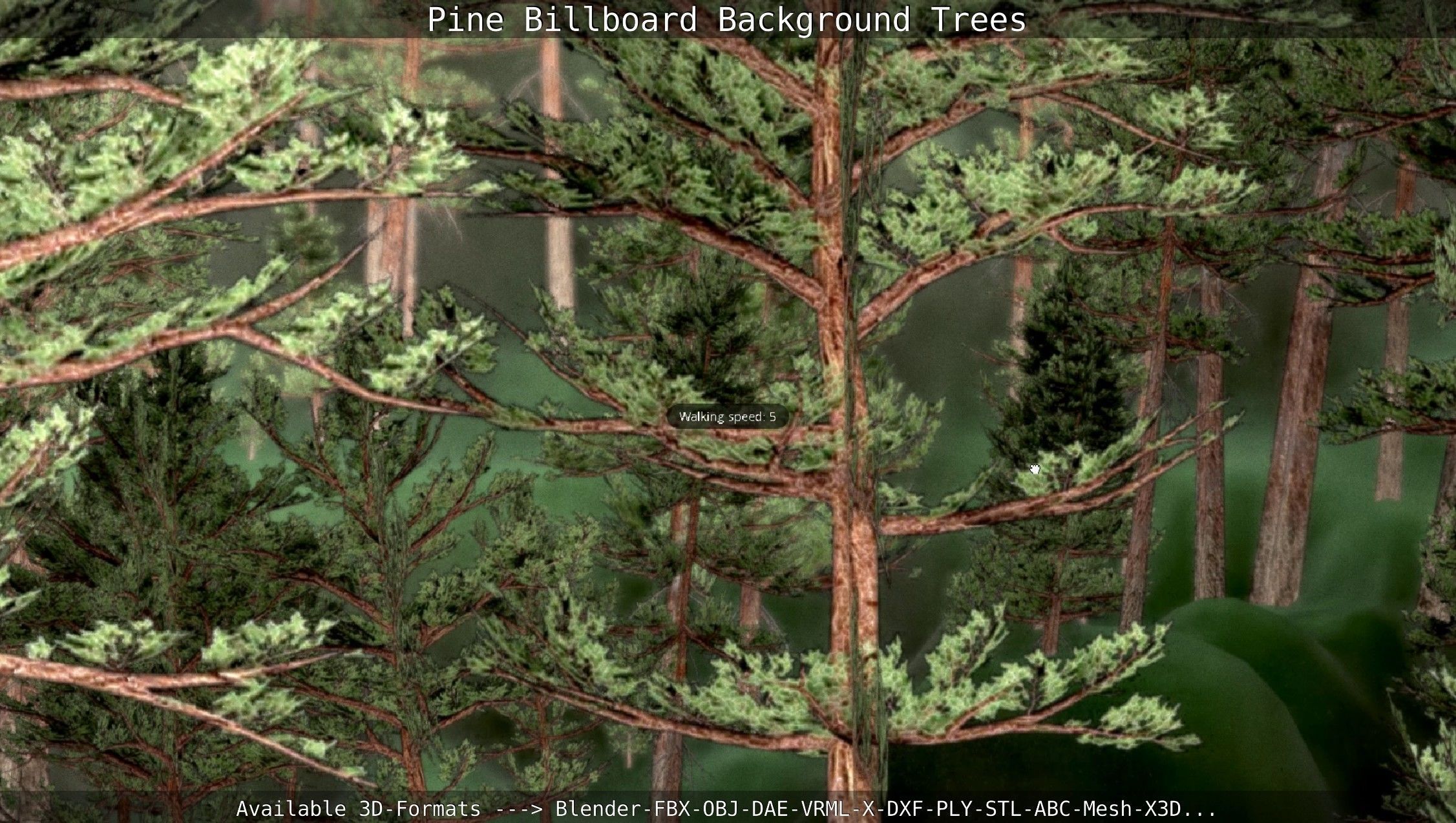 Pine Billboard Background Trees Low-poly 3D model_115