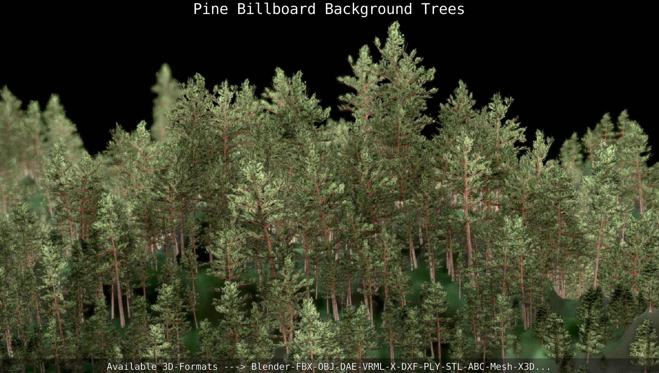 Pine Billboard Background Trees Low-poly 3D model_3