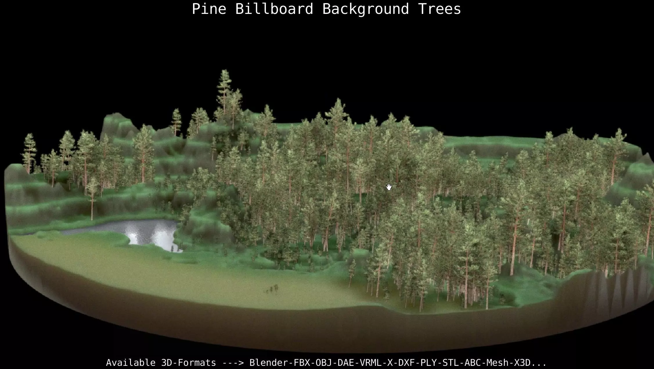 Pine Billboard Background Trees Low-poly 3D model_0