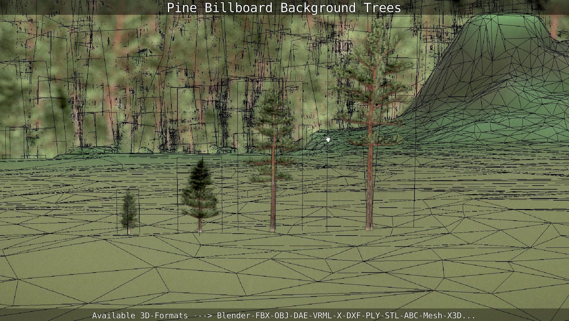 Pine Billboard Background Trees Low-poly 3D model_79