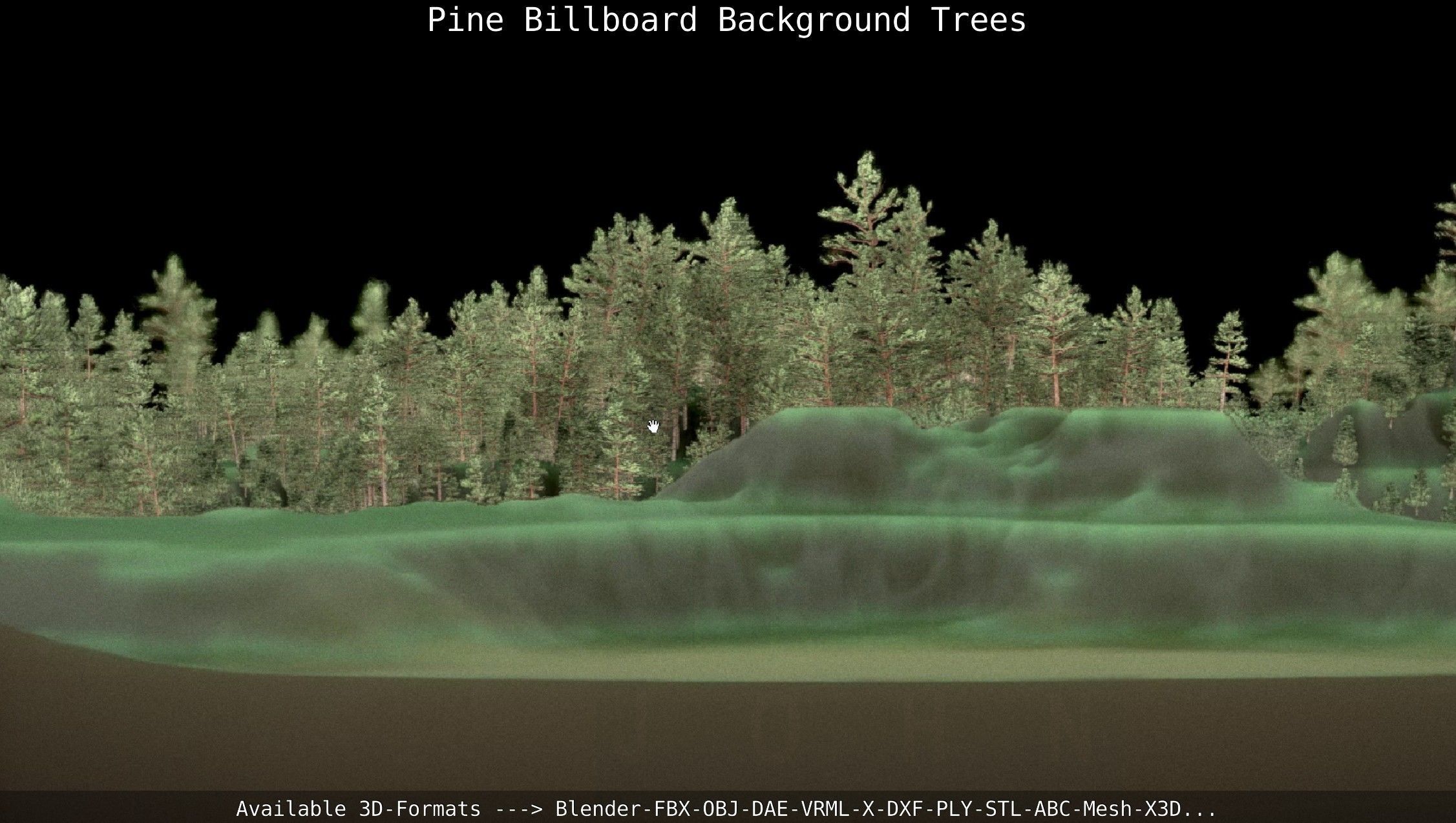 Pine Billboard Background Trees Low-poly 3D model_63