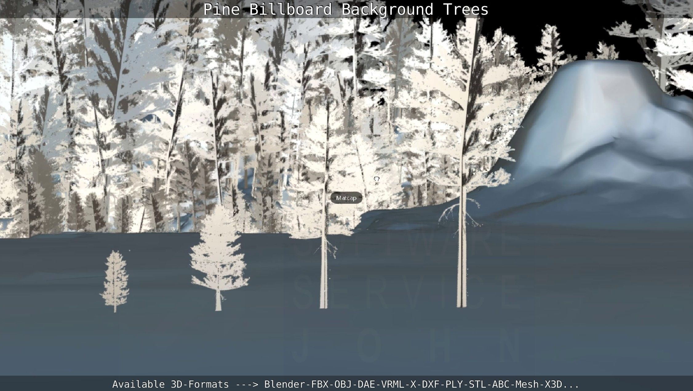 Pine Billboard Background Trees Low-poly 3D model_35