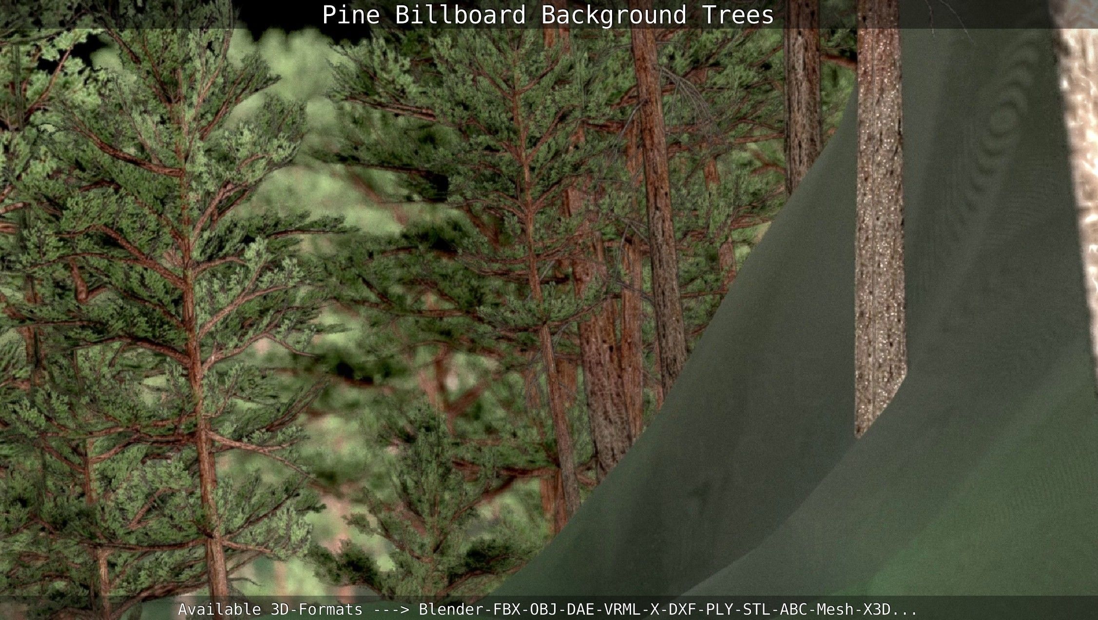 Pine Billboard Background Trees Low-poly 3D model_131