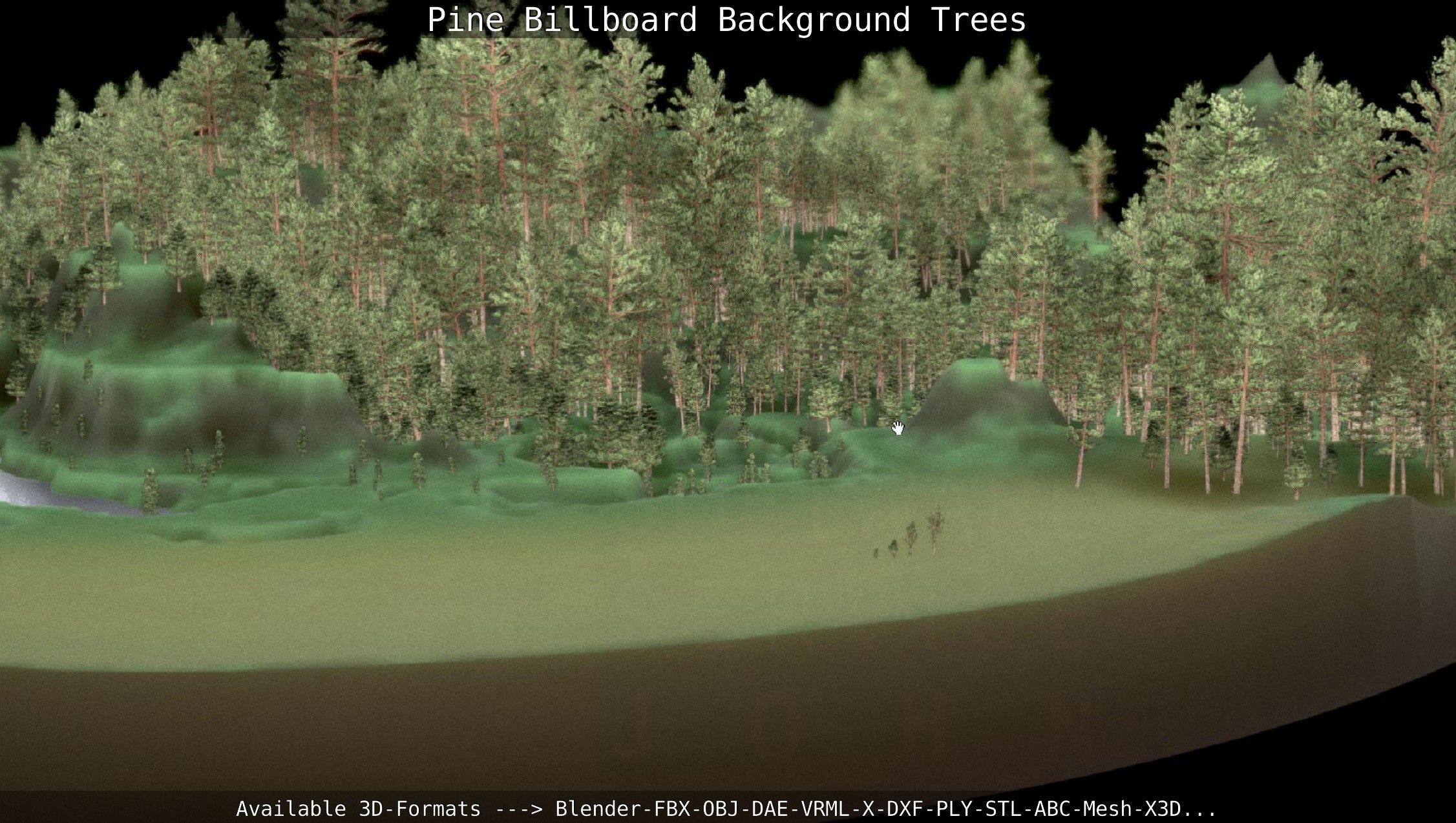 Pine Billboard Background Trees Low-poly 3D model_93