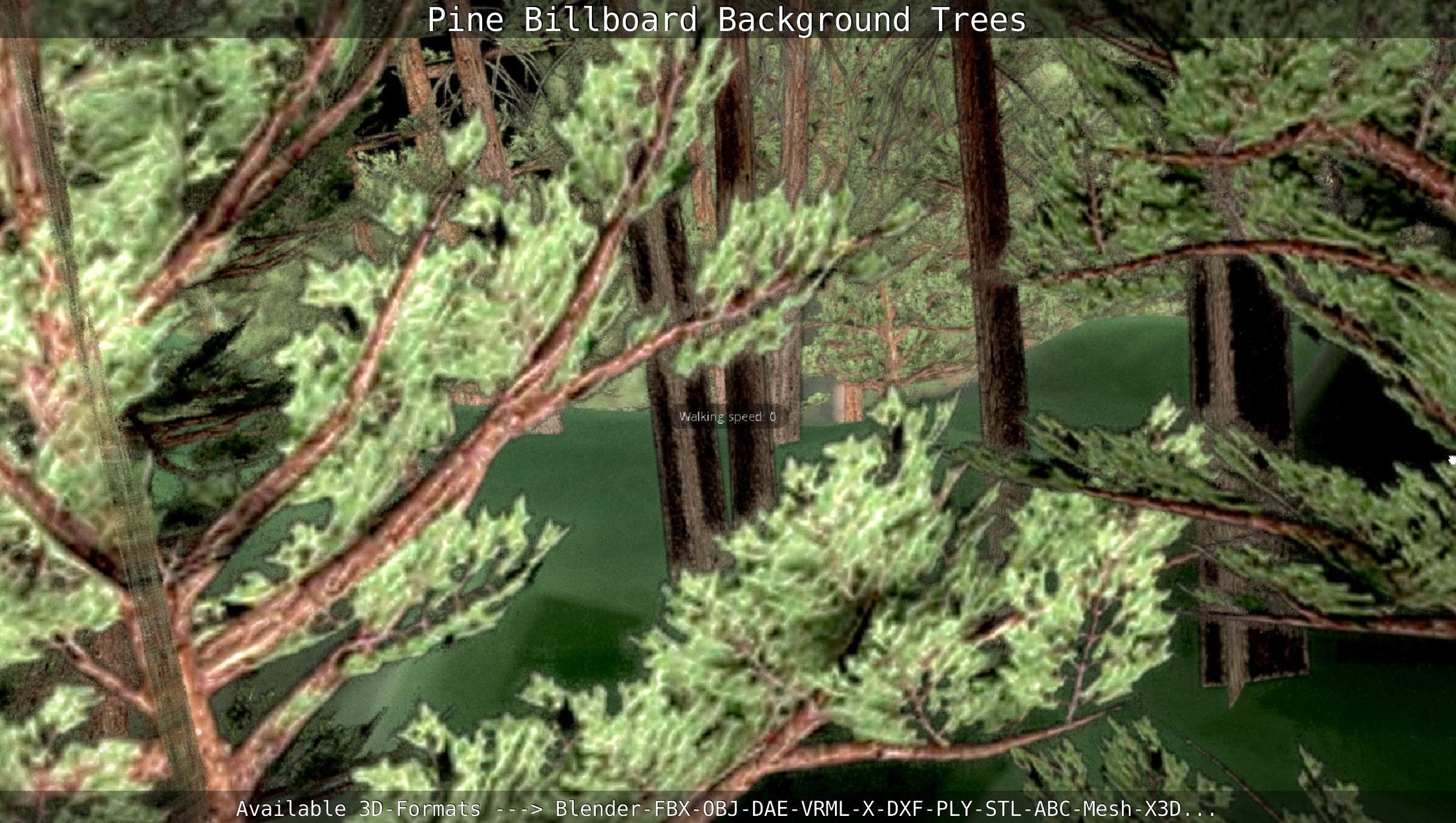 Pine Billboard Background Trees Low-poly 3D model_132