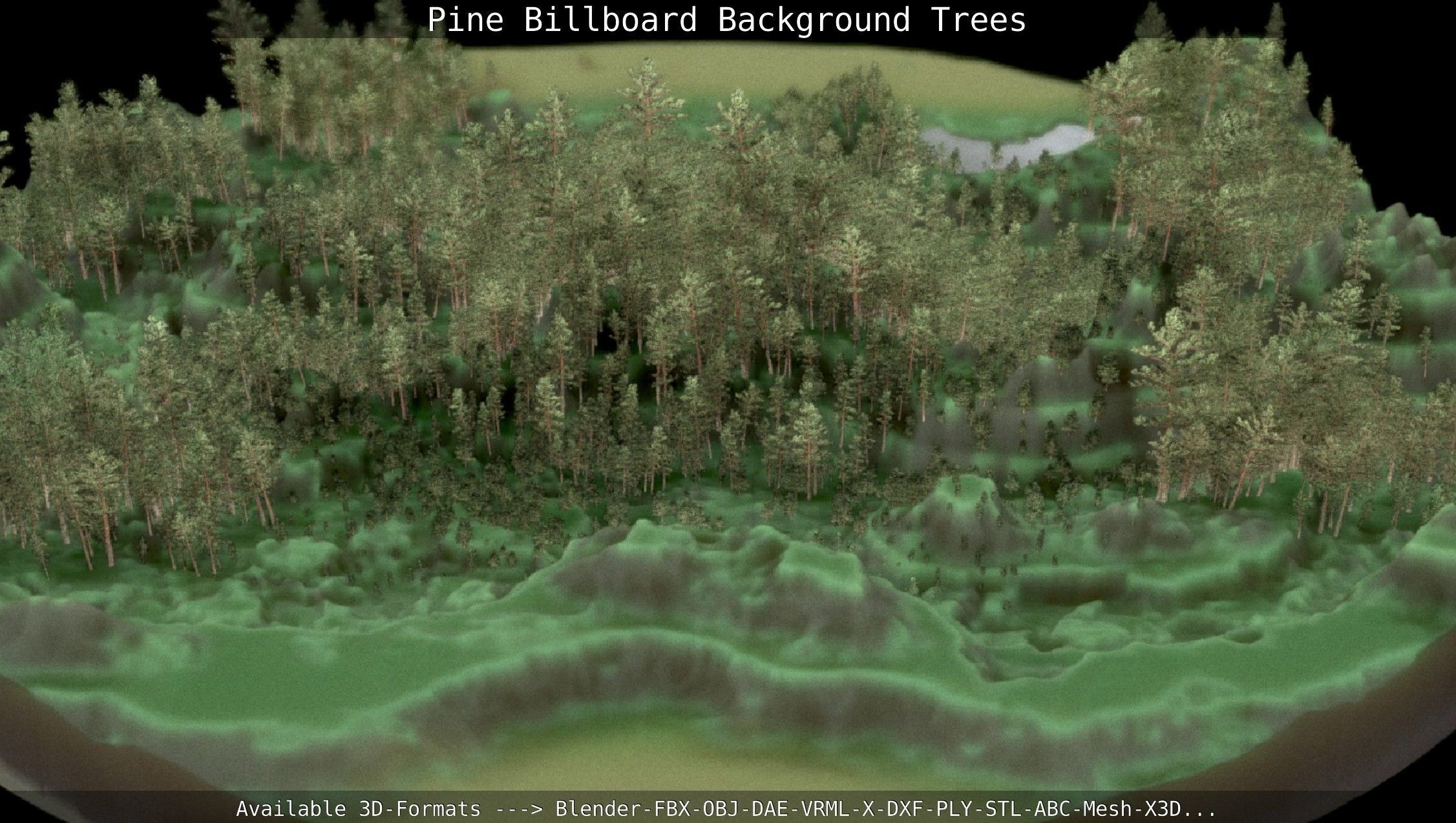 Pine Billboard Background Trees Low-poly 3D model_44