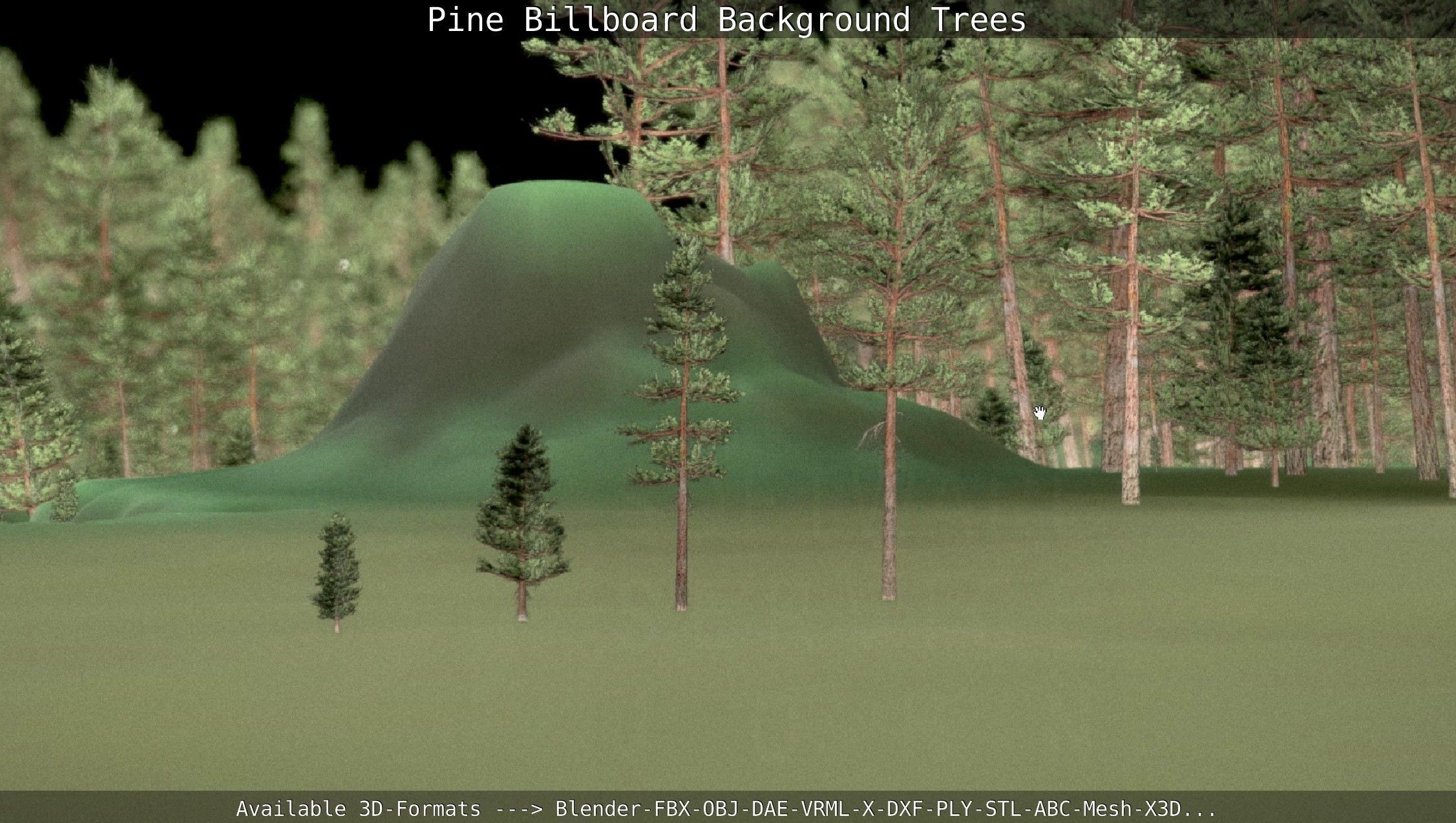 Pine Billboard Background Trees Low-poly 3D model_122