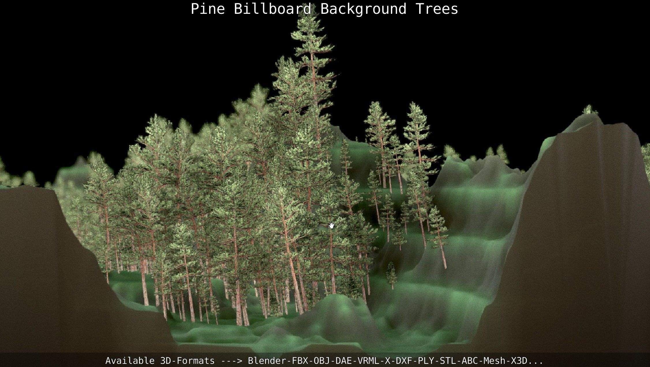 Pine Billboard Background Trees Low-poly 3D model_55