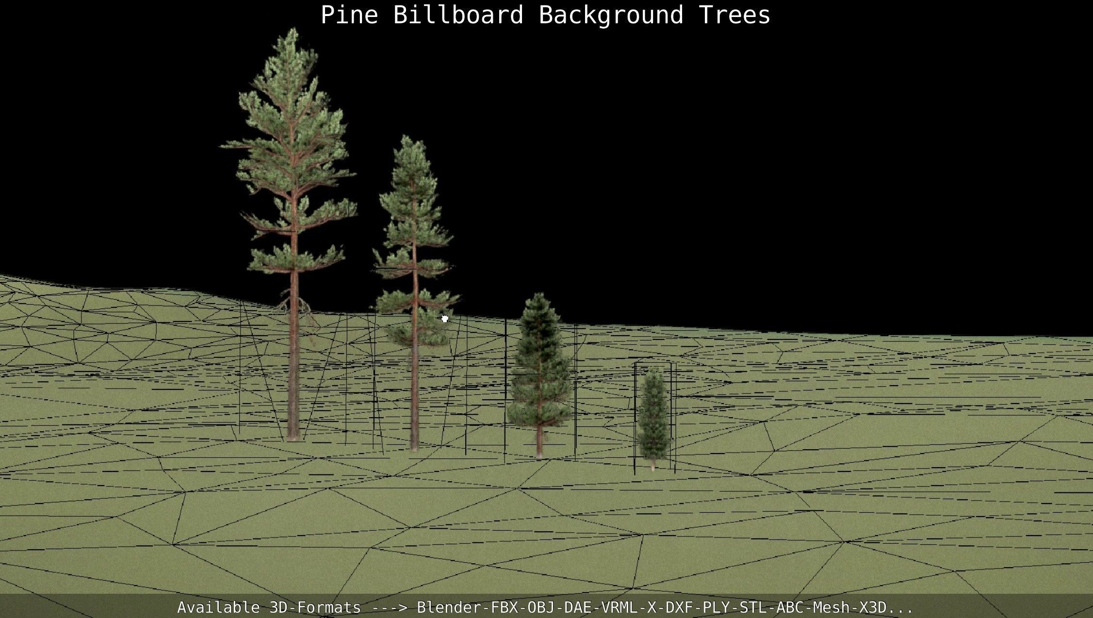 Pine Billboard Background Trees Low-poly 3D model_77