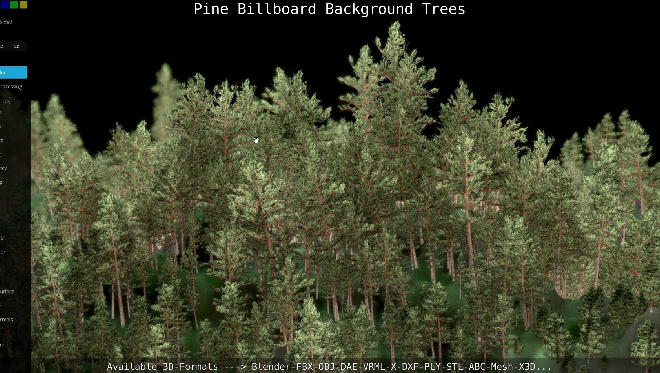 Pine Billboard Background Trees Low-poly 3D model_45