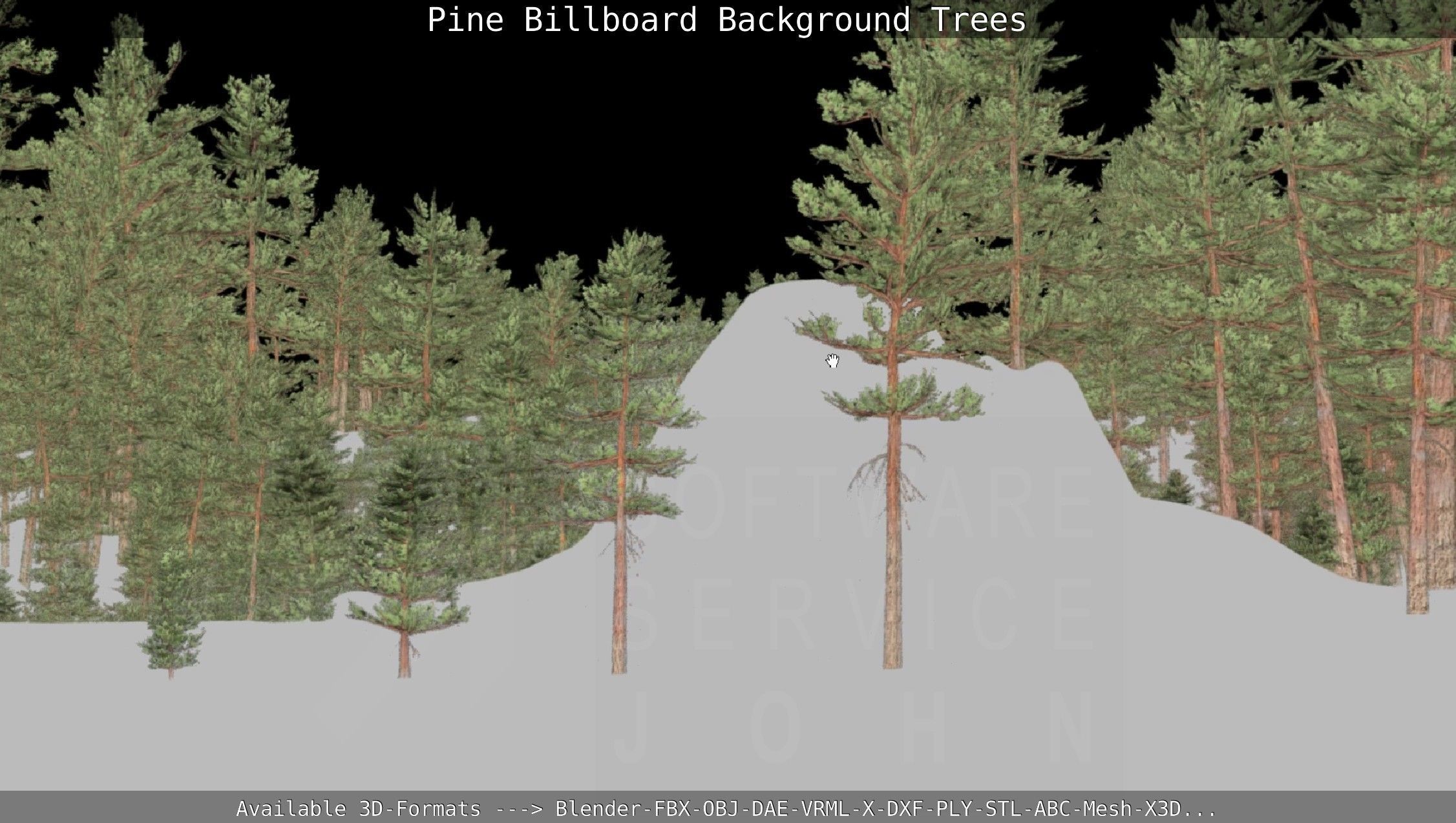 Pine Billboard Background Trees Low-poly 3D model_33