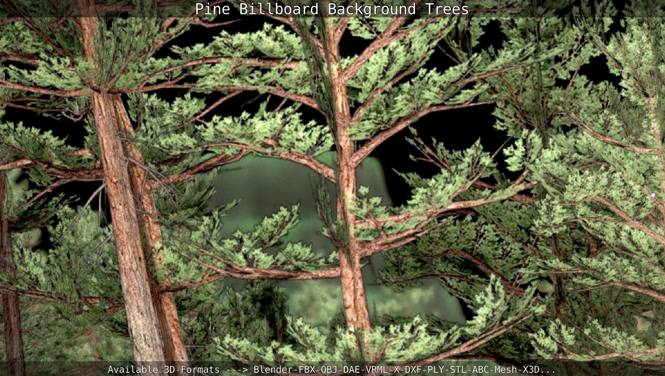 Pine Billboard Background Trees Low-poly 3D model_130