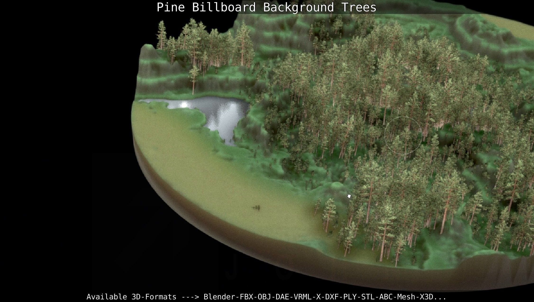 Pine Billboard Background Trees Low-poly 3D model_22