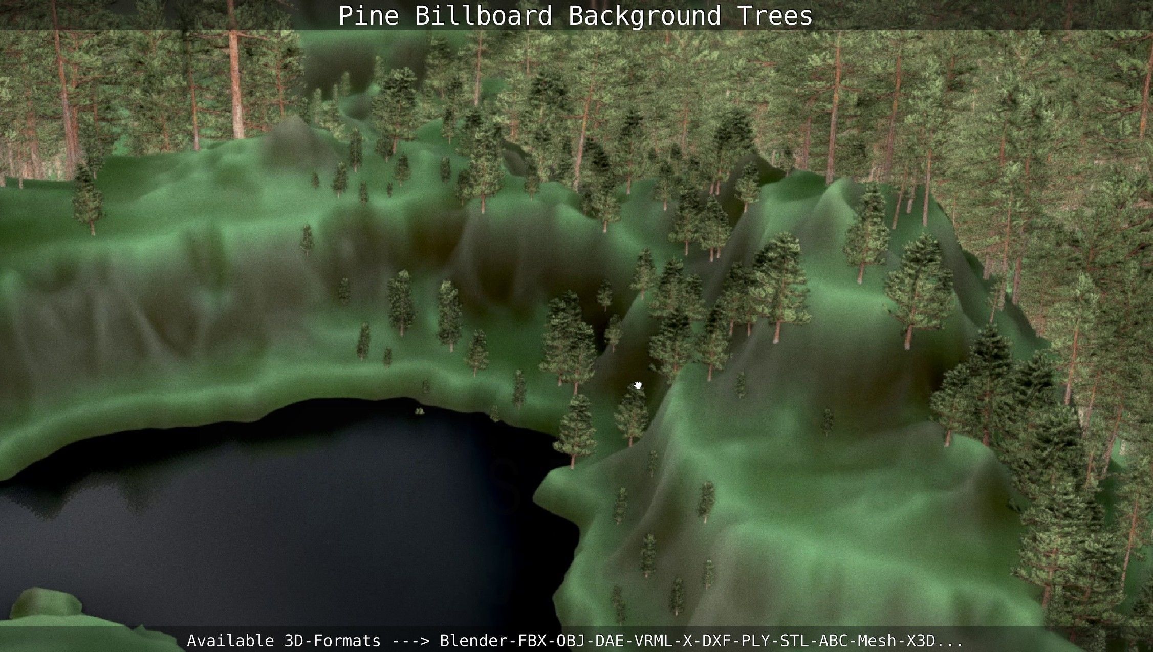 Pine Billboard Background Trees Low-poly 3D model_96