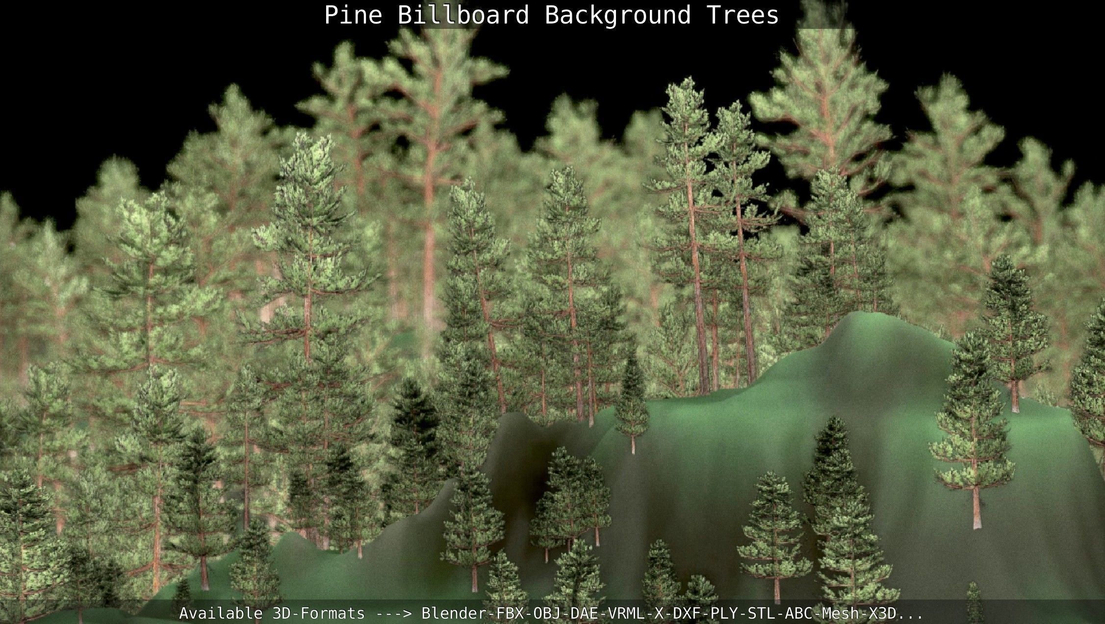Pine Billboard Background Trees Low-poly 3D model_102