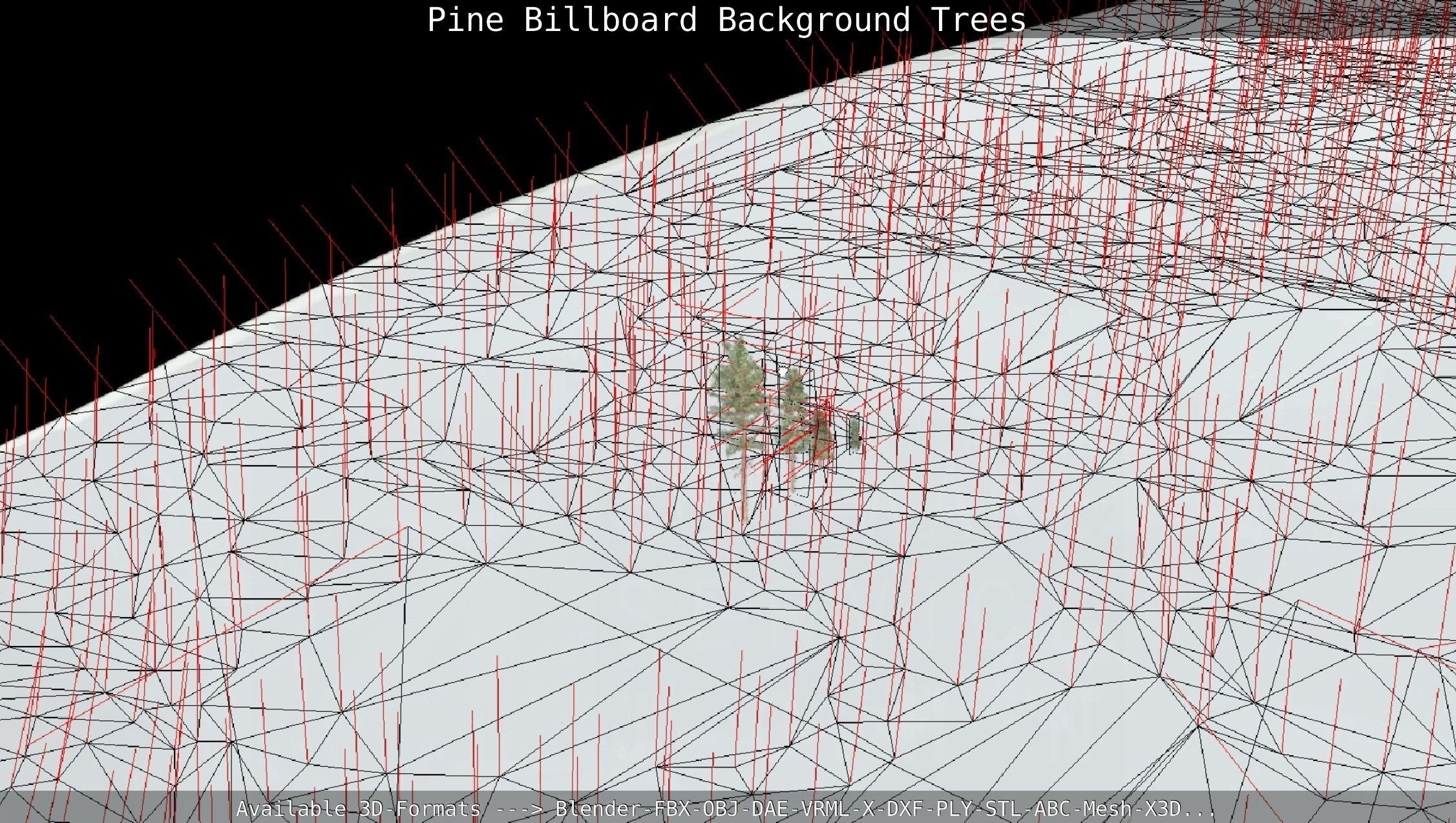 Pine Billboard Background Trees Low-poly 3D model_88