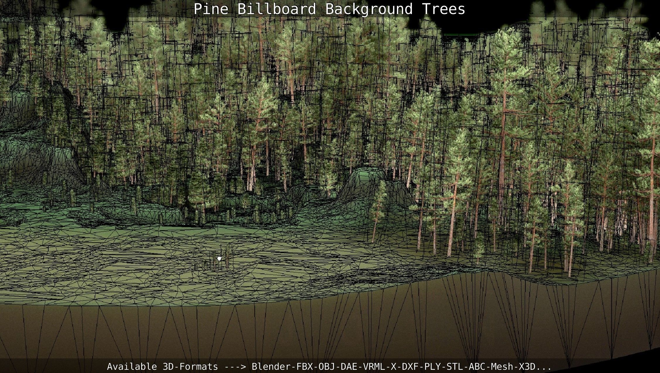 Pine Billboard Background Trees Low-poly 3D model_72