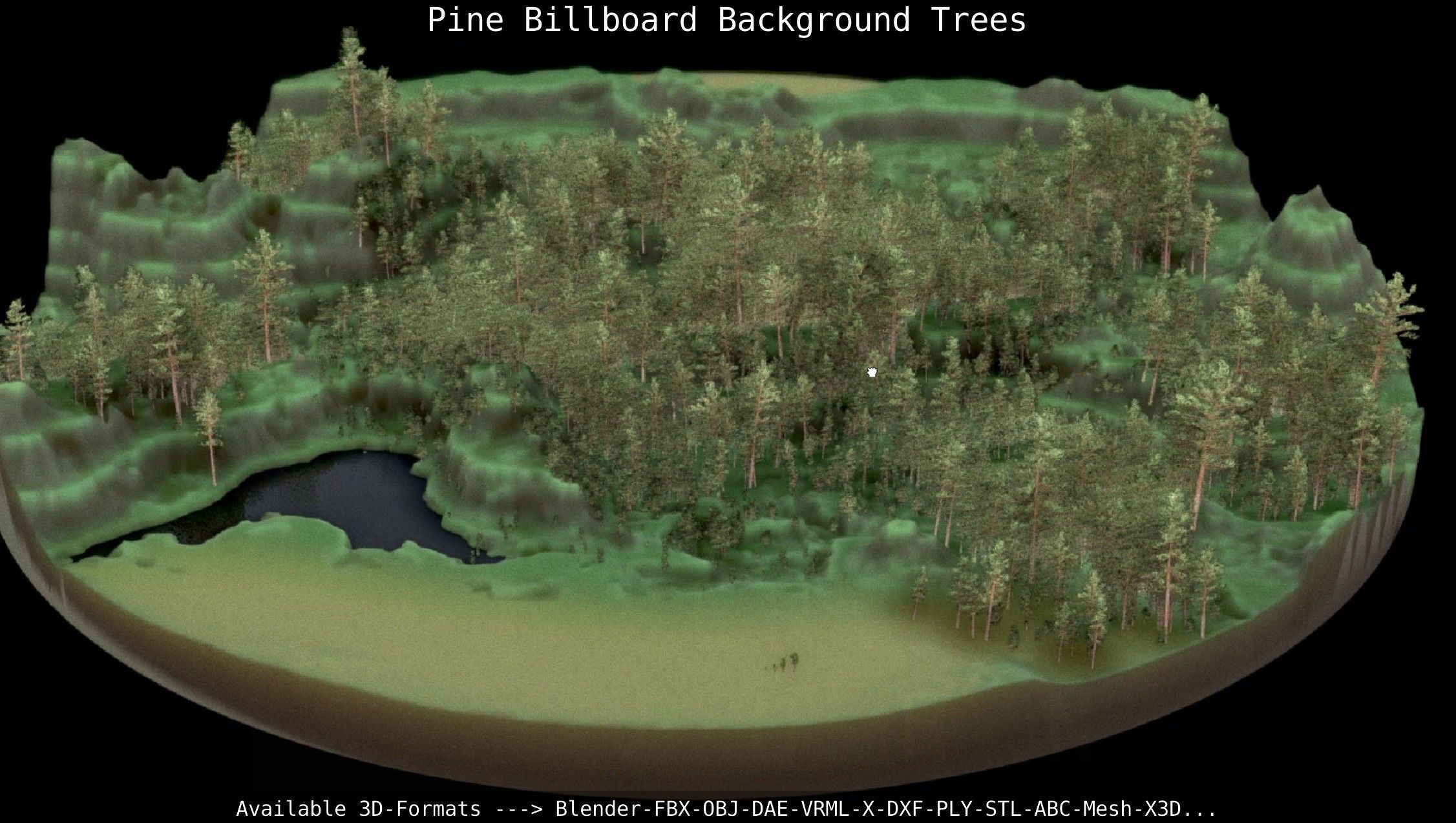 Pine Billboard Background Trees Low-poly 3D model_39