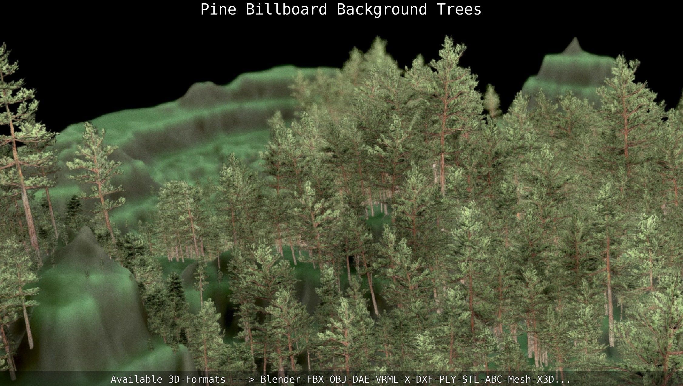 Pine Billboard Background Trees Low-poly 3D model_25