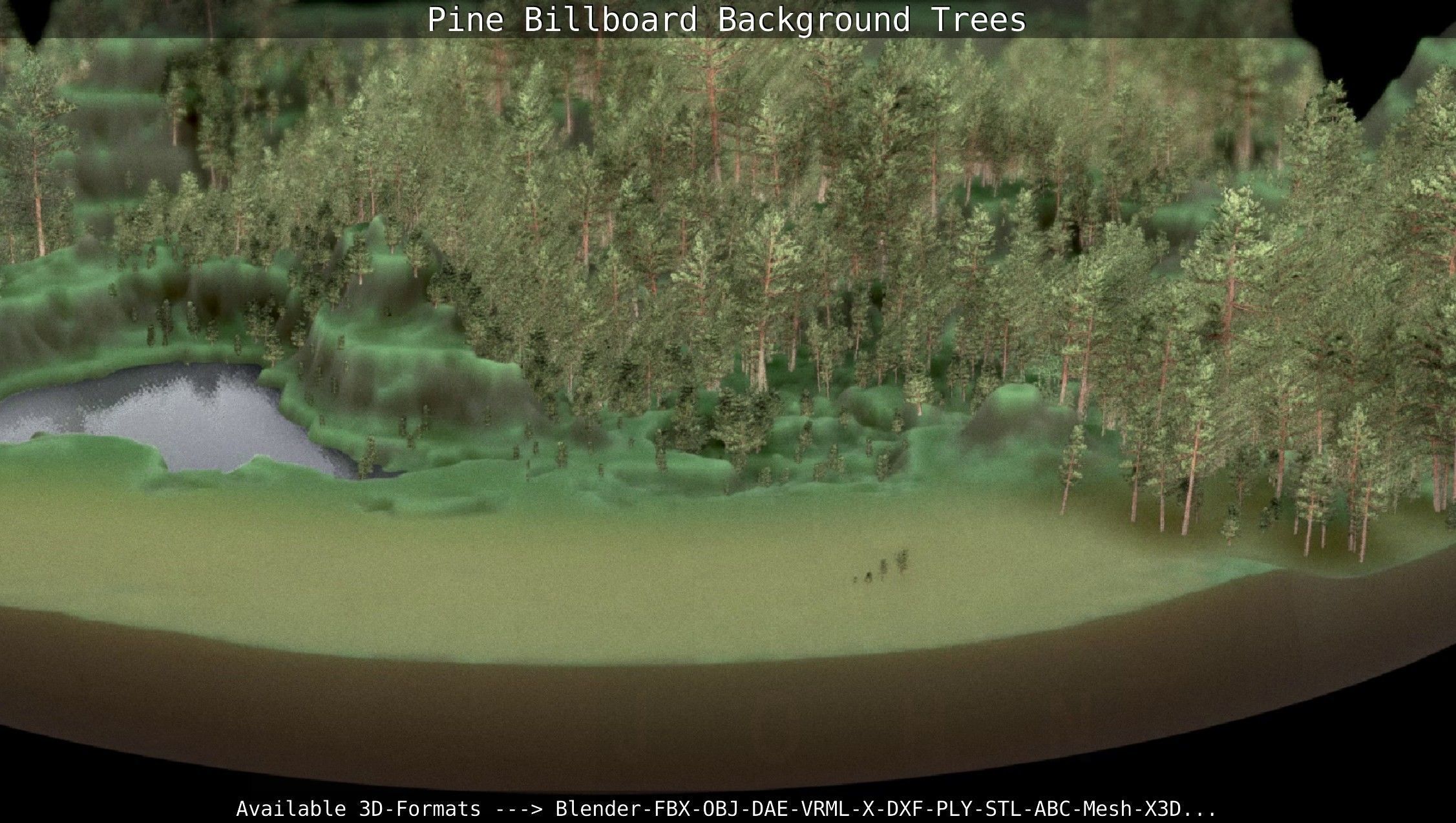 Pine Billboard Background Trees Low-poly 3D model_18