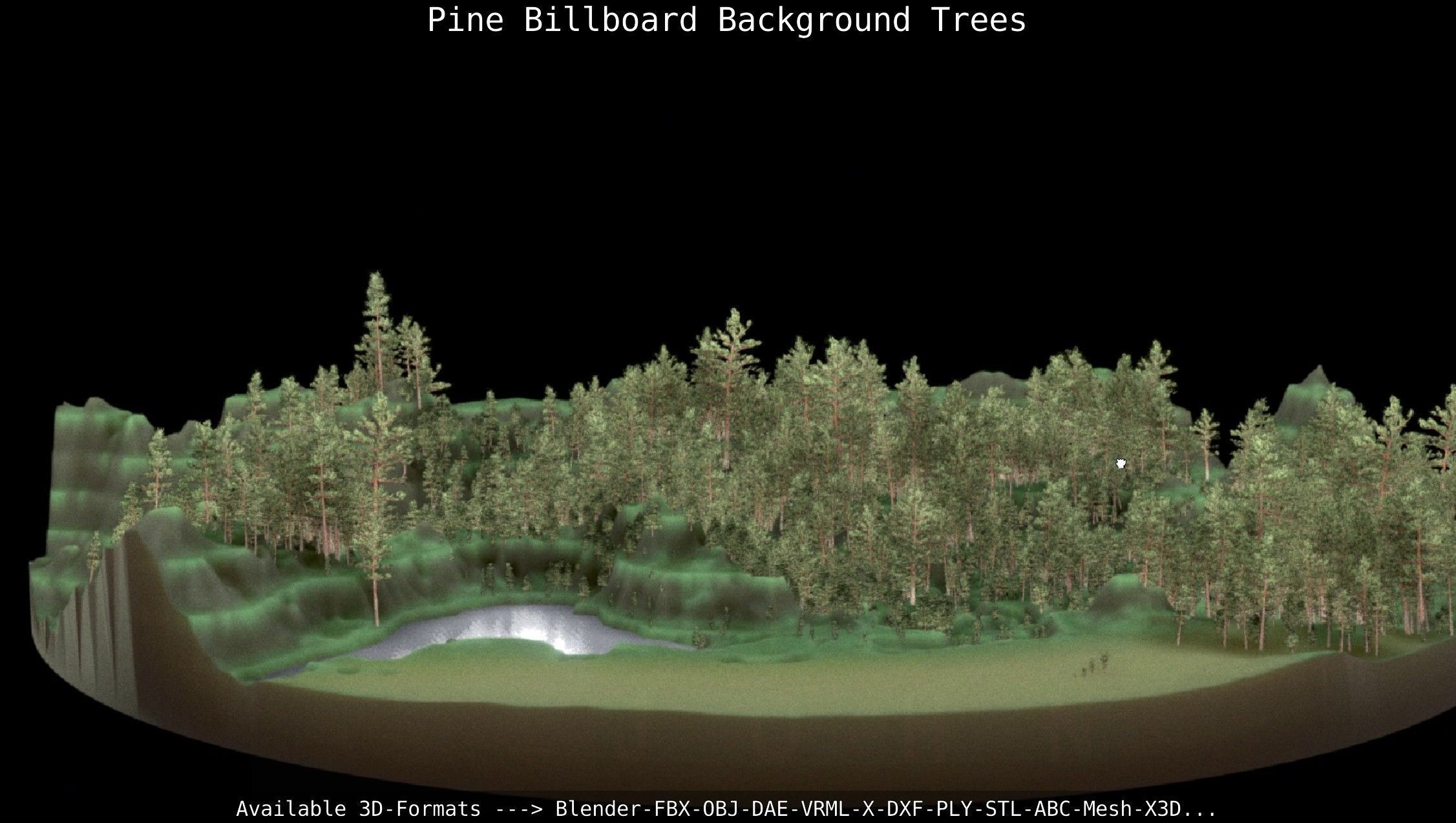 Pine Billboard Background Trees Low-poly 3D model_26