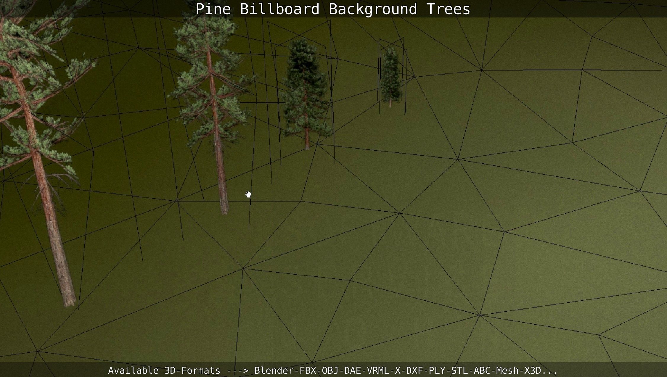 Pine Billboard Background Trees Low-poly 3D model_75