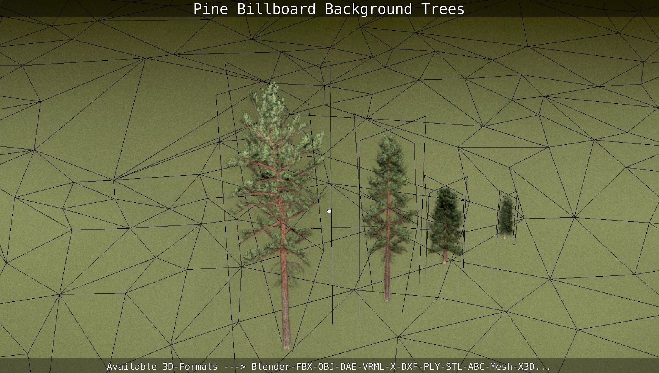 Pine Billboard Background Trees Low-poly 3D model_76