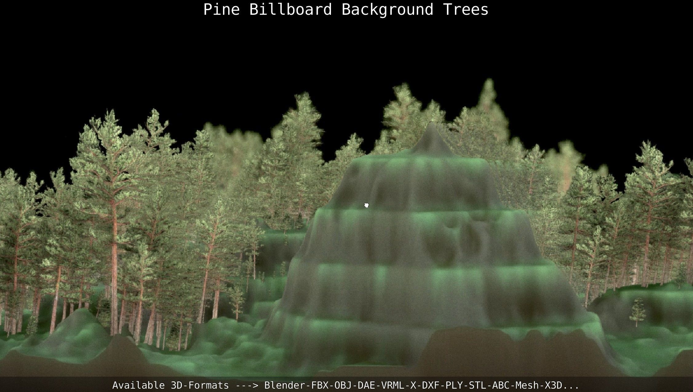 Pine Billboard Background Trees Low-poly 3D model_61