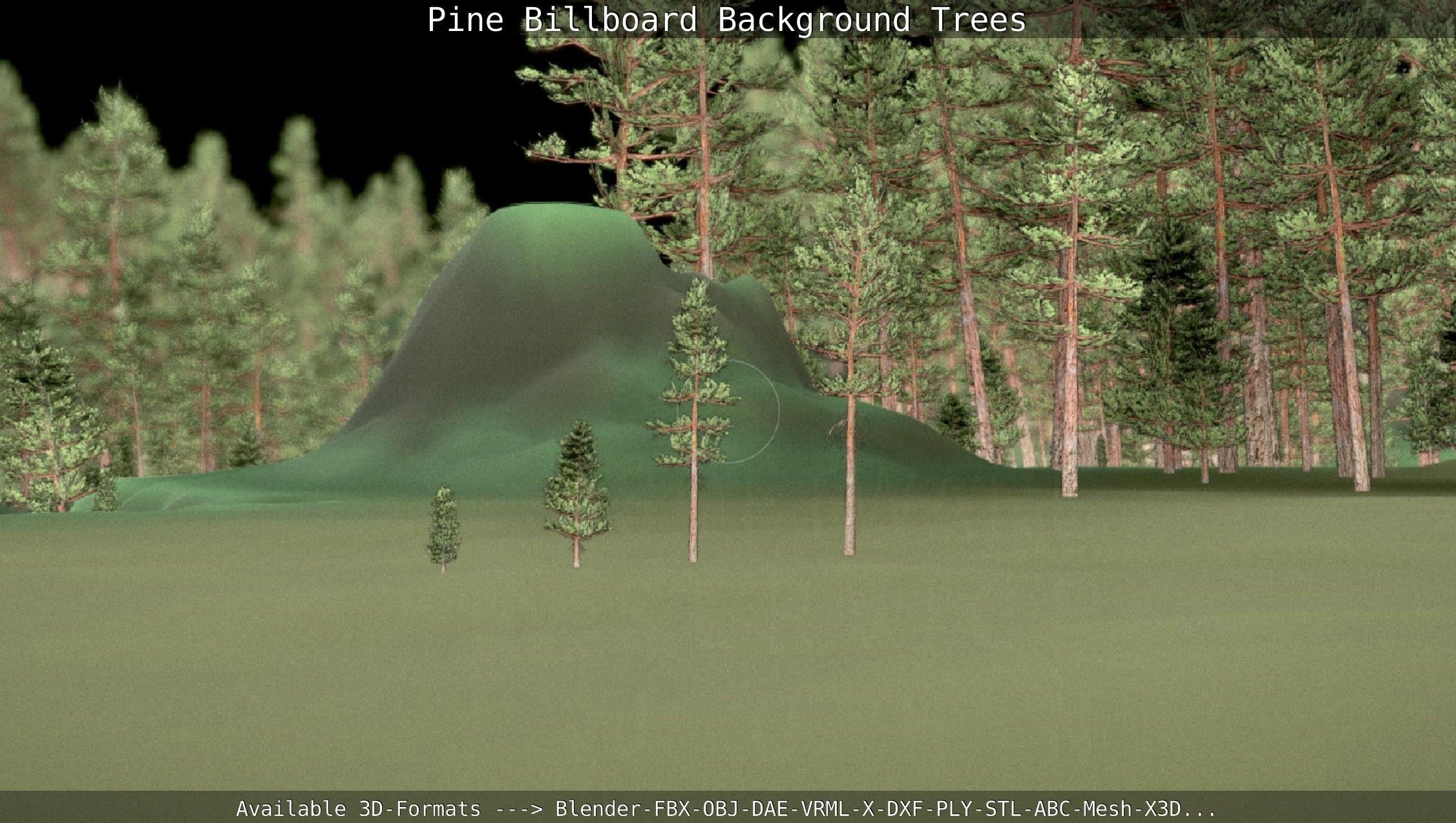 Pine Billboard Background Trees Low-poly 3D model_10