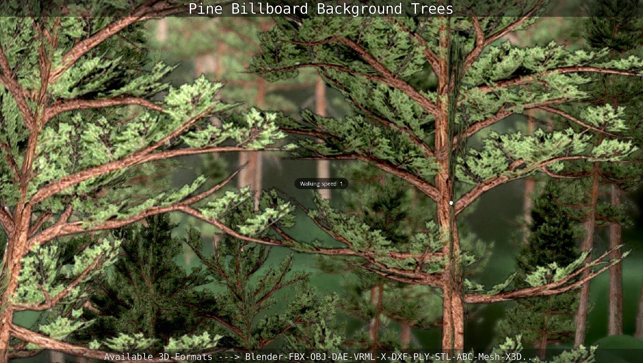 Pine Billboard Background Trees Low-poly 3D model_116
