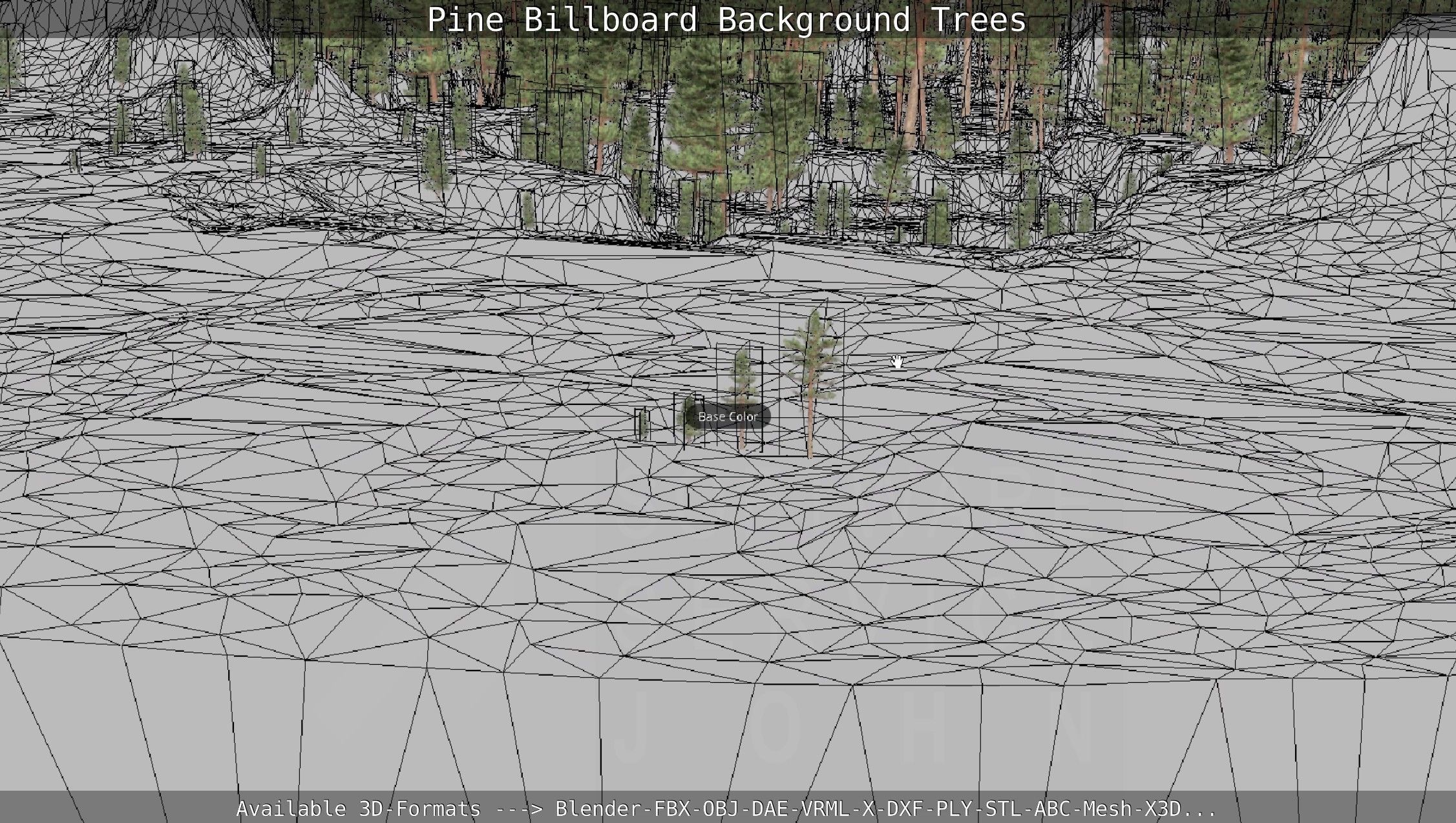 Pine Billboard Background Trees Low-poly 3D model_90