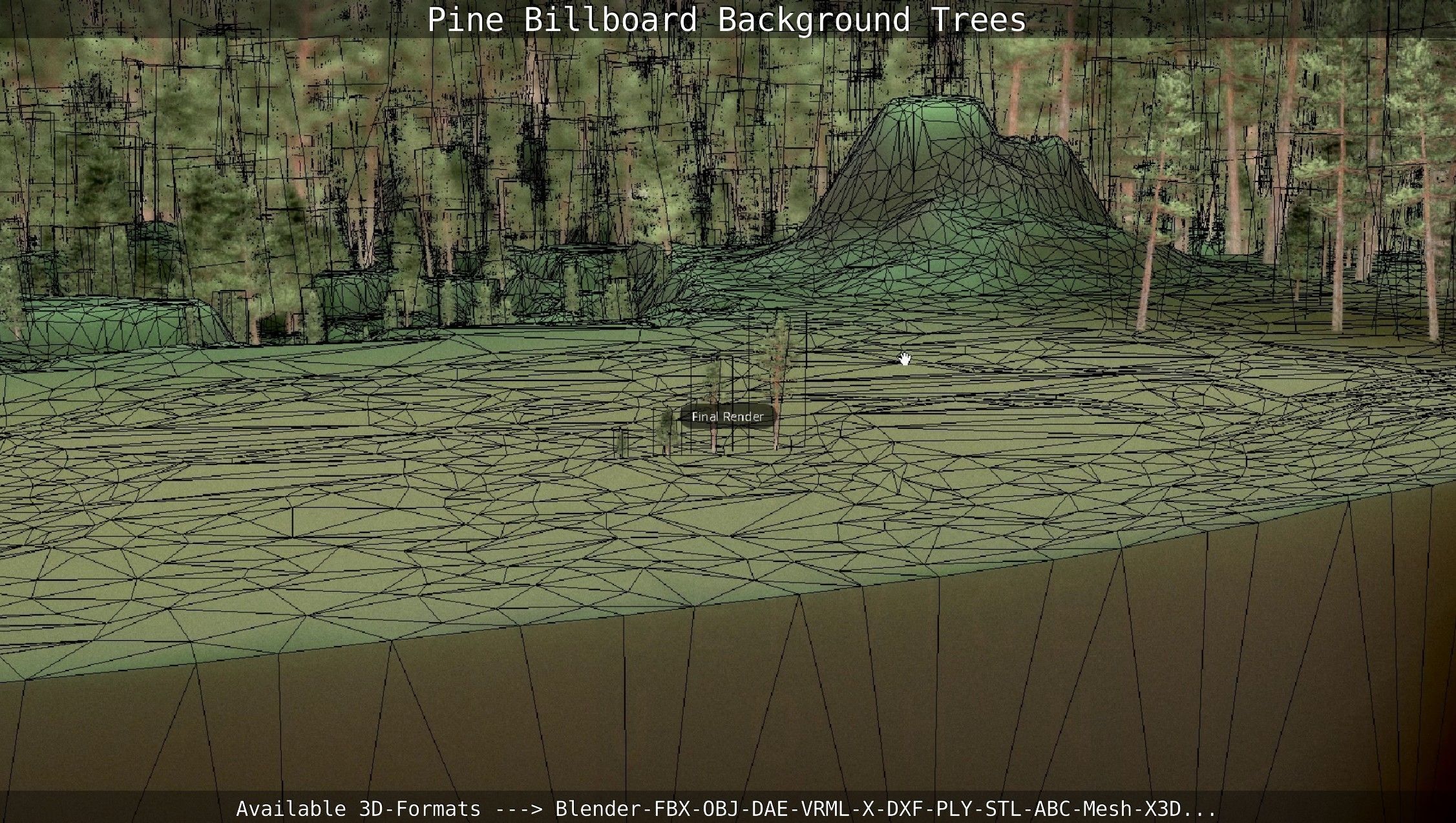 Pine Billboard Background Trees Low-poly 3D model_91