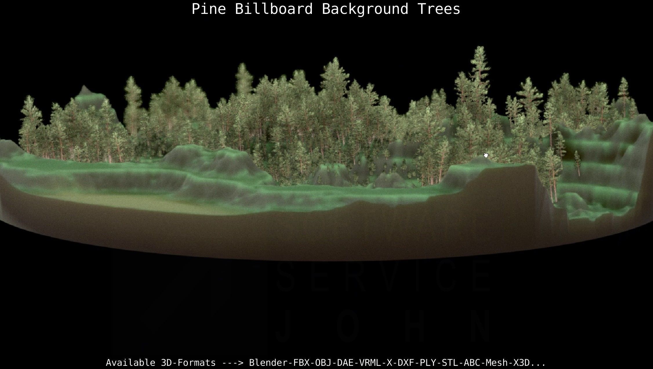 Pine Billboard Background Trees Low-poly 3D model_41