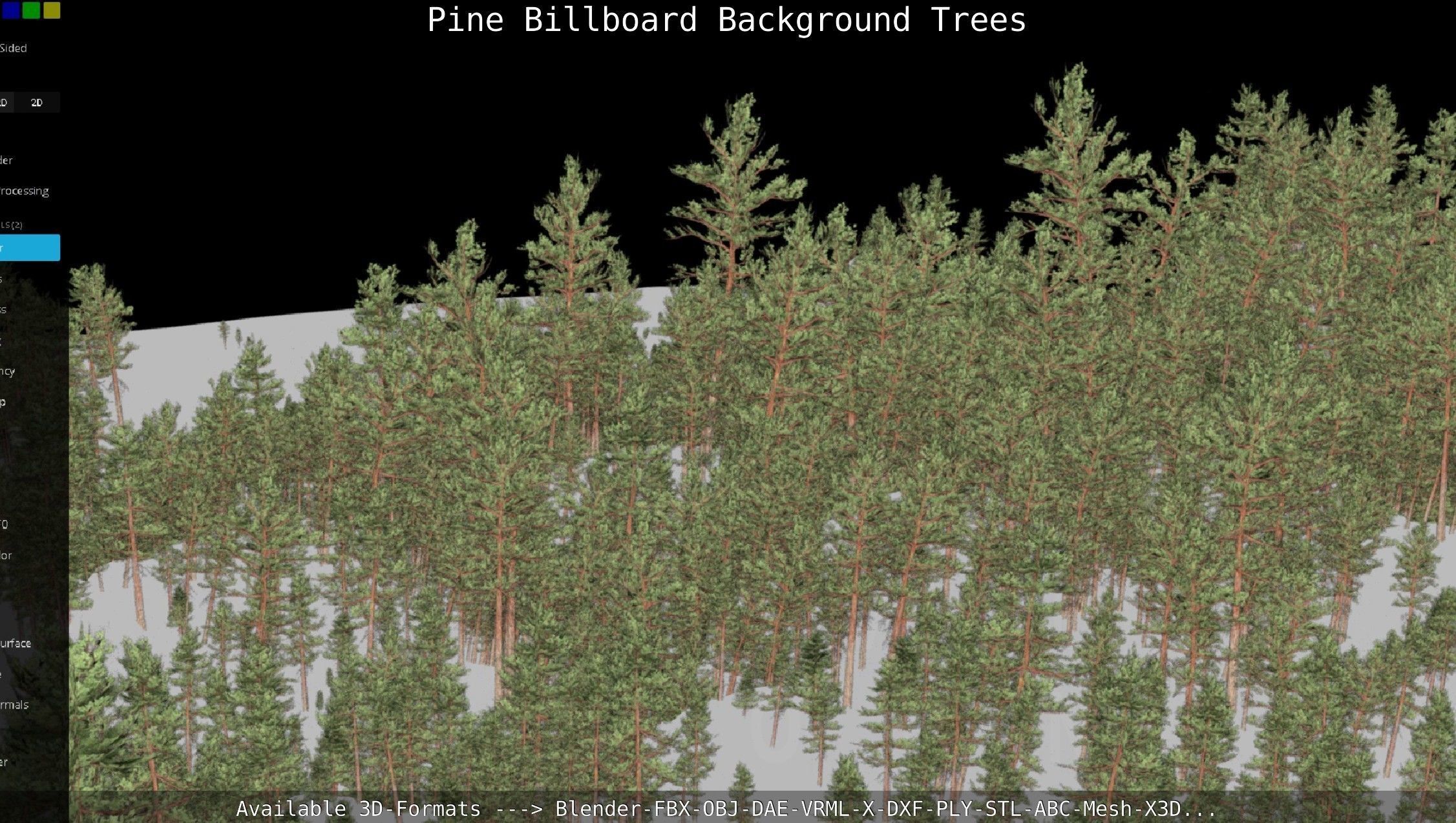 Pine Billboard Background Trees Low-poly 3D model_47