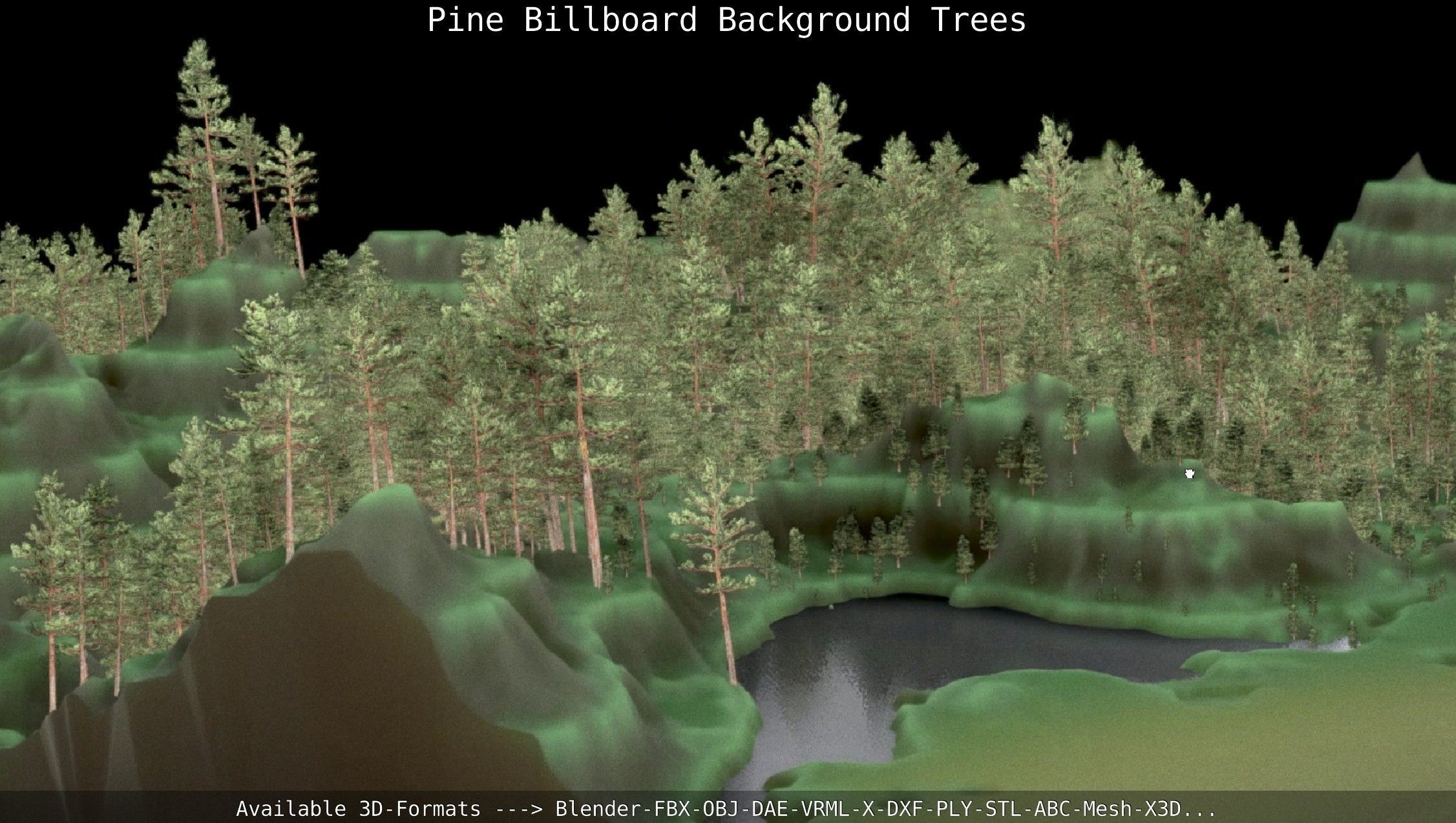 Pine Billboard Background Trees Low-poly 3D model_141