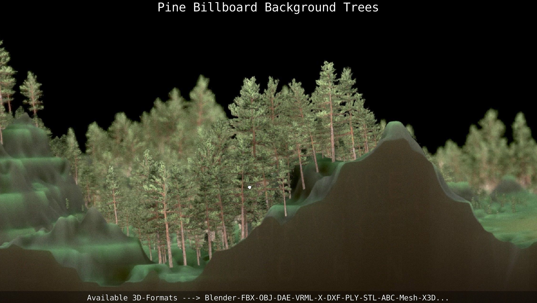 Pine Billboard Background Trees Low-poly 3D model_57