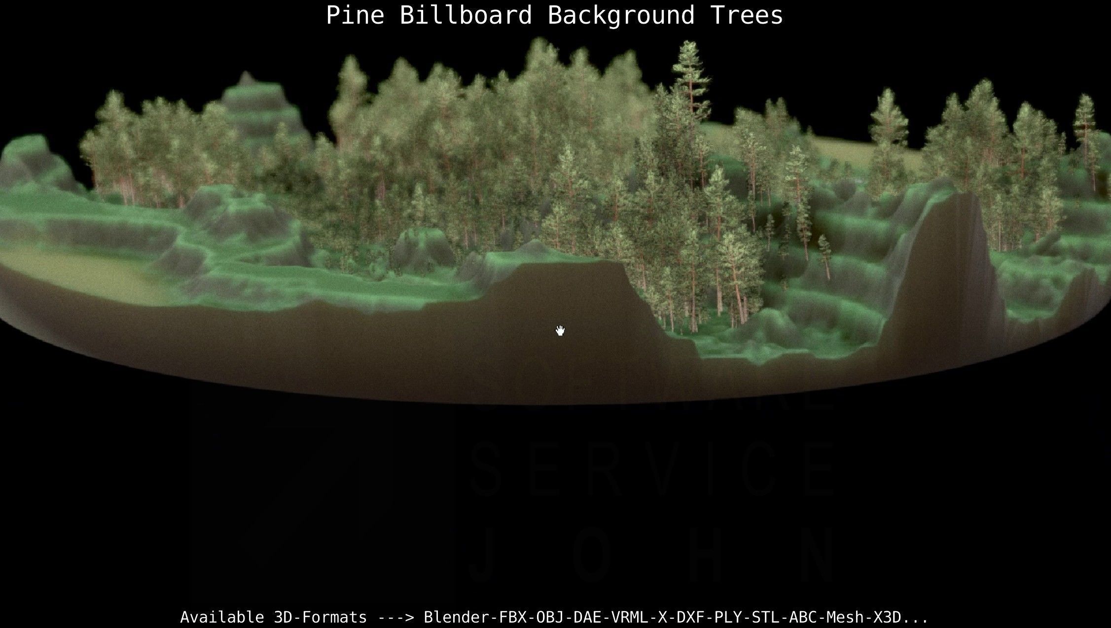 Pine Billboard Background Trees Low-poly 3D model_54