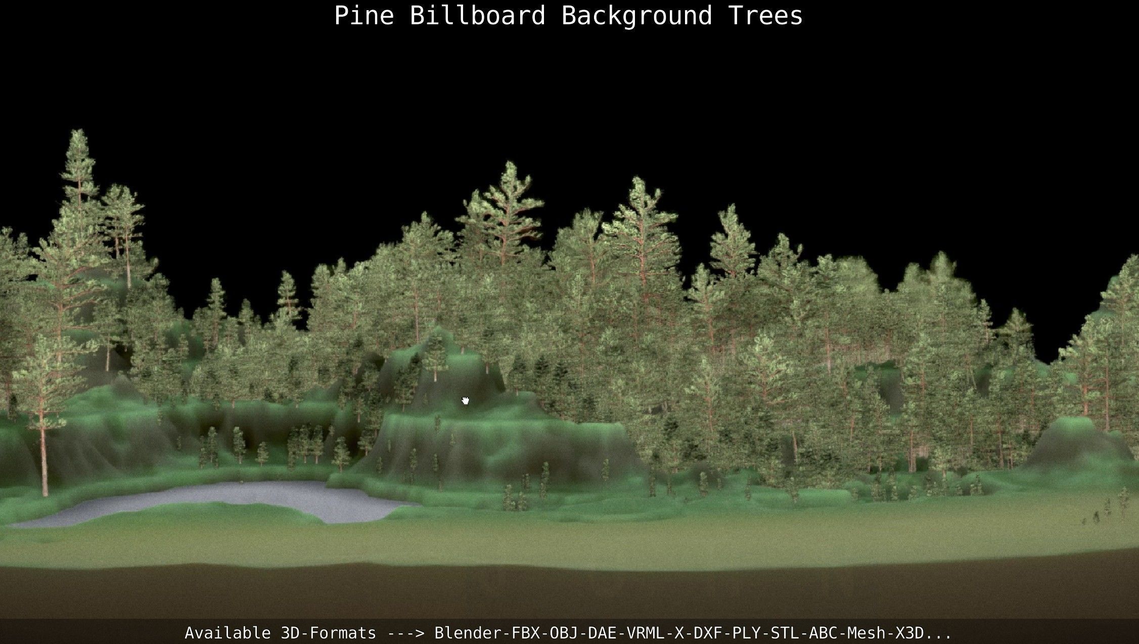 Pine Billboard Background Trees Low-poly 3D model_36