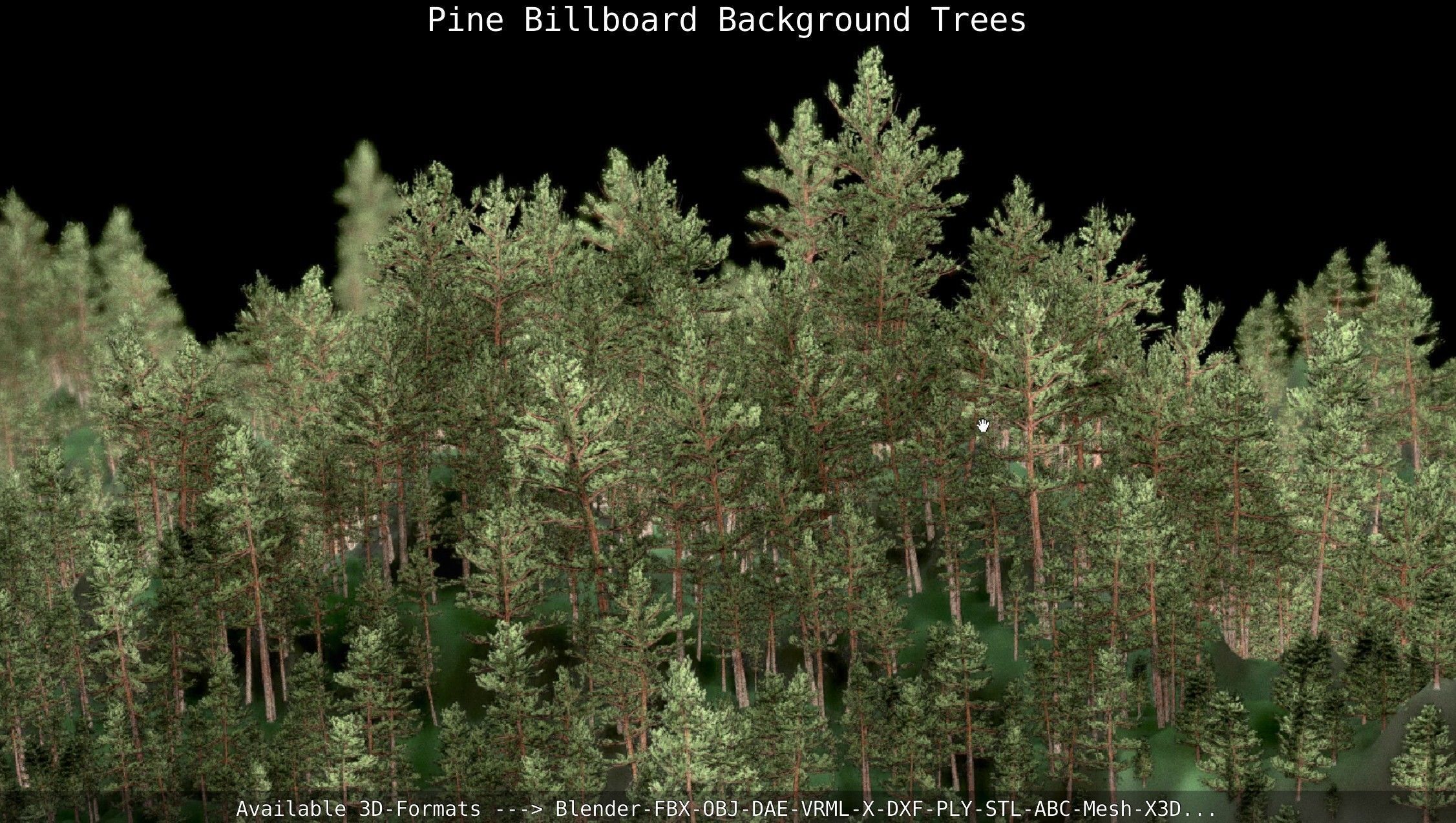 Pine Billboard Background Trees Low-poly 3D model_43