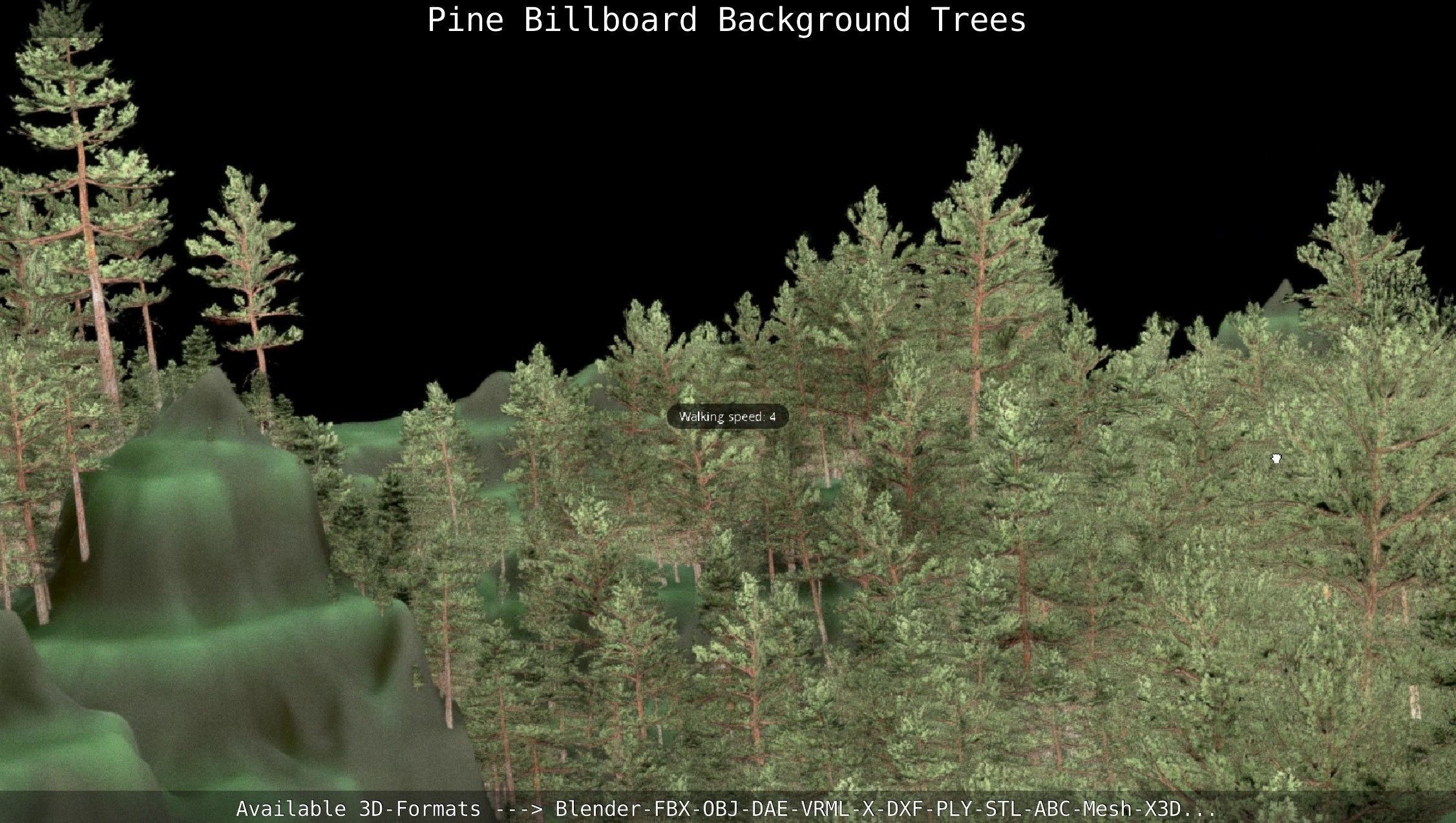 Pine Billboard Background Trees Low-poly 3D model_139