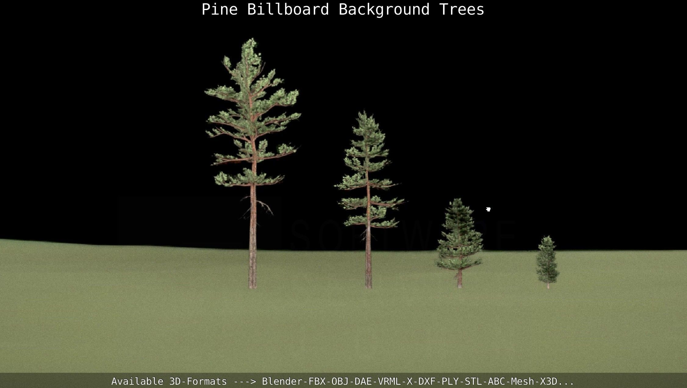 Pine Billboard Background Trees Low-poly 3D model_6