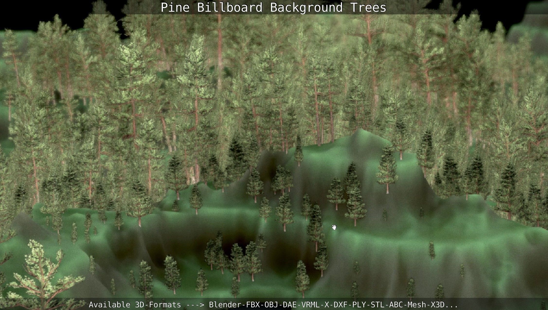 Pine Billboard Background Trees Low-poly 3D model_97