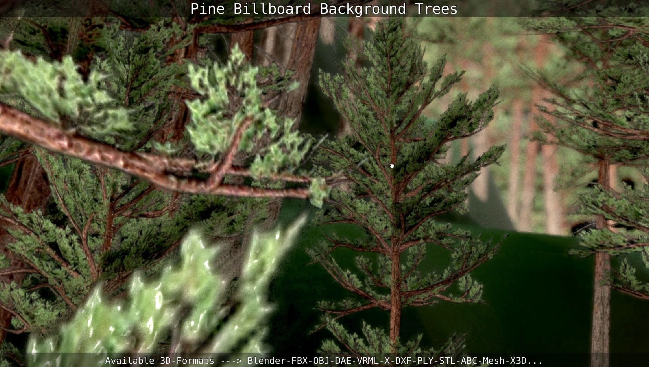 Pine Billboard Background Trees Low-poly 3D model_126